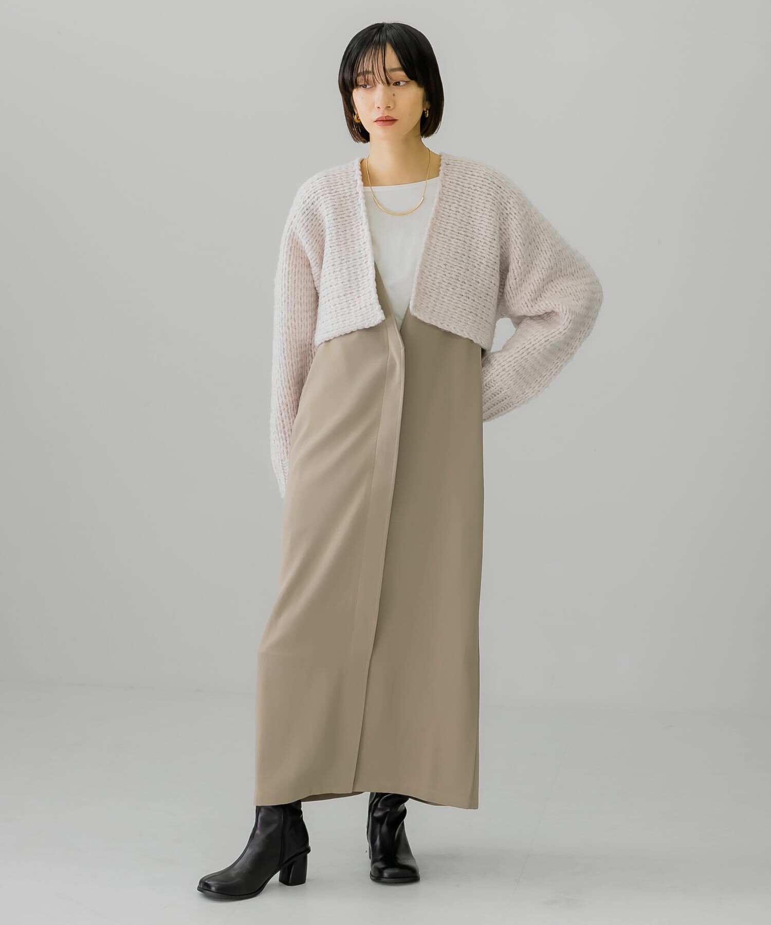  「ローゲージショートニットカーディガン」|カーディガン|