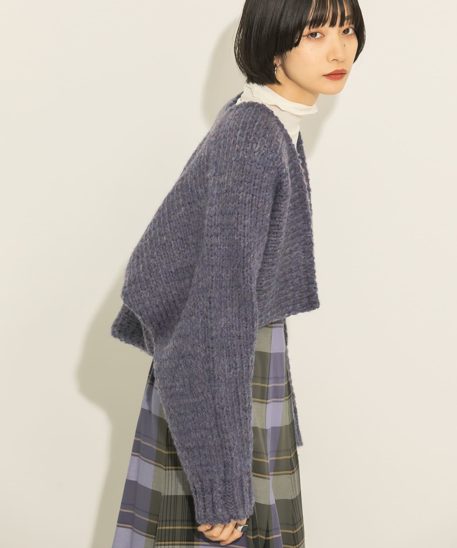  「ローゲージショートニットカーディガン」|カーディガン|