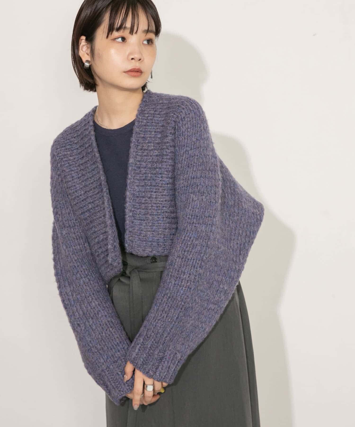  「ローゲージショートニットカーディガン」|カーディガン|