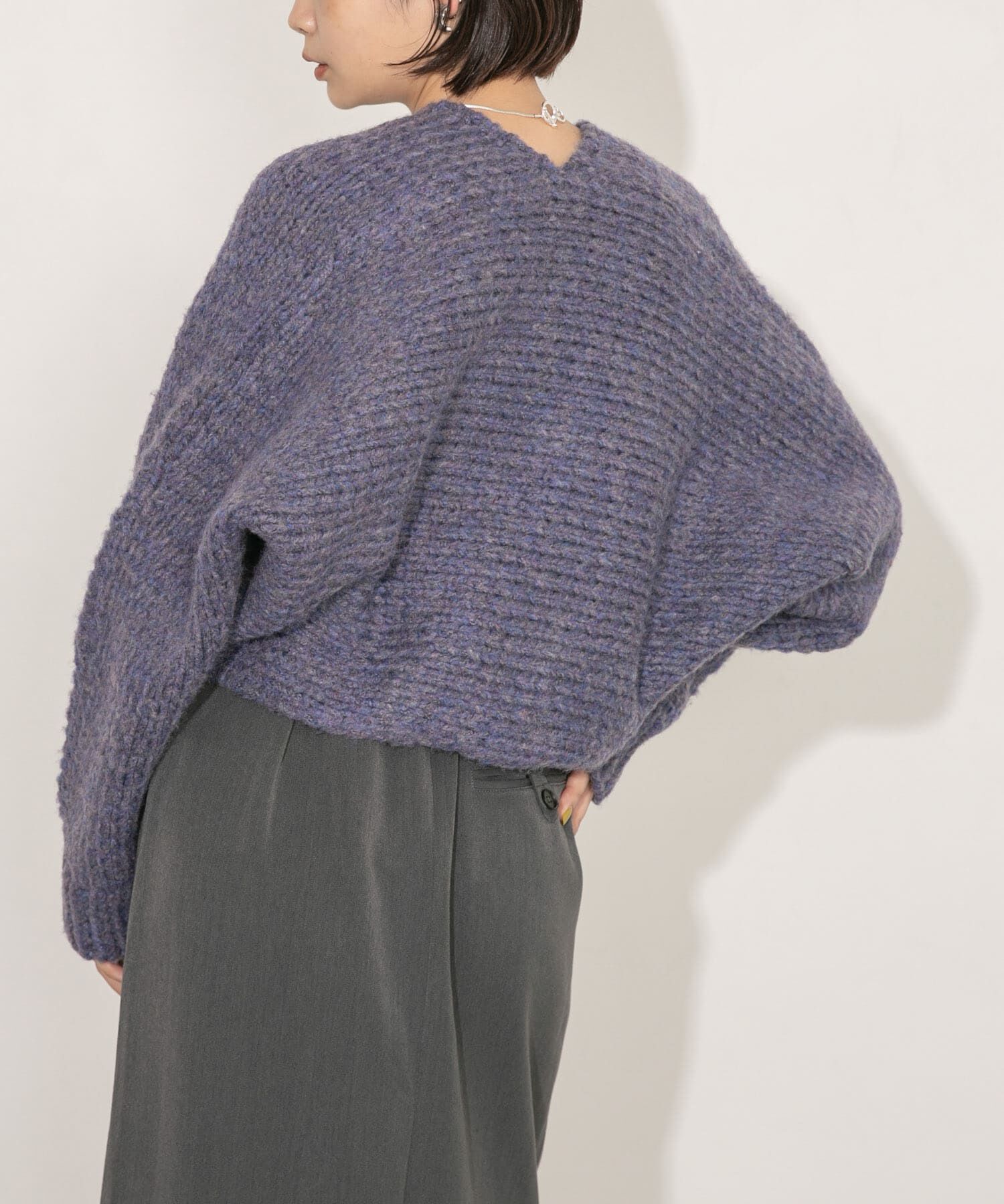  「ローゲージショートニットカーディガン」|カーディガン|