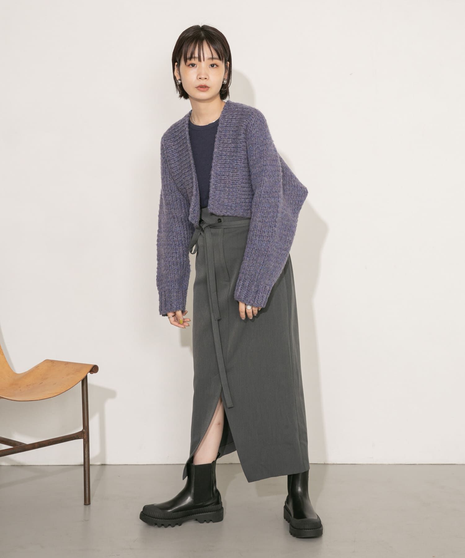  「ローゲージショートニットカーディガン」|カーディガン|
