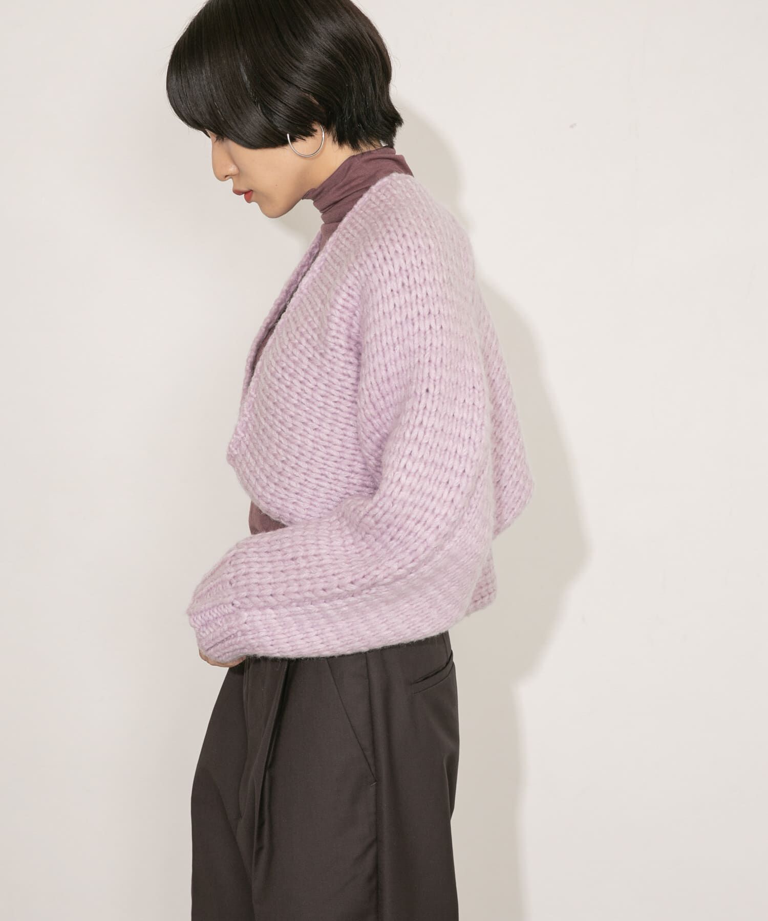  「ローゲージショートニットカーディガン」|カーディガン|