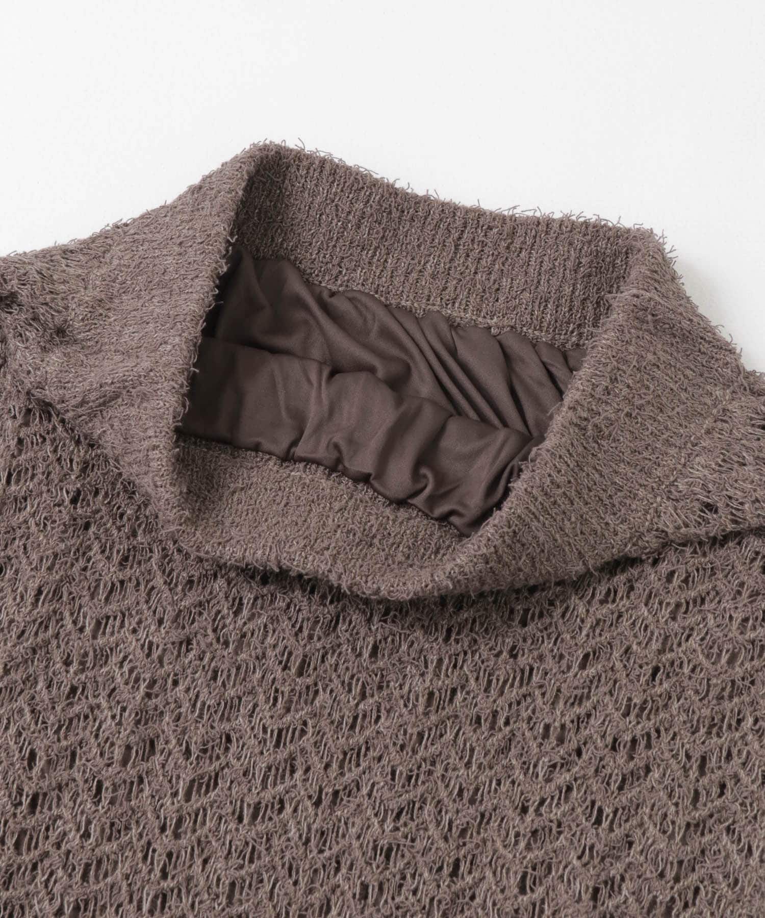  「フリンジ透かし編みニットスカート」|スカート|