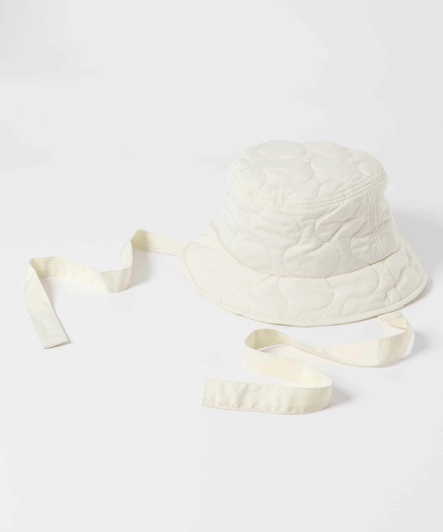  「リボン付きキルティングバケットHAT」|ハット|