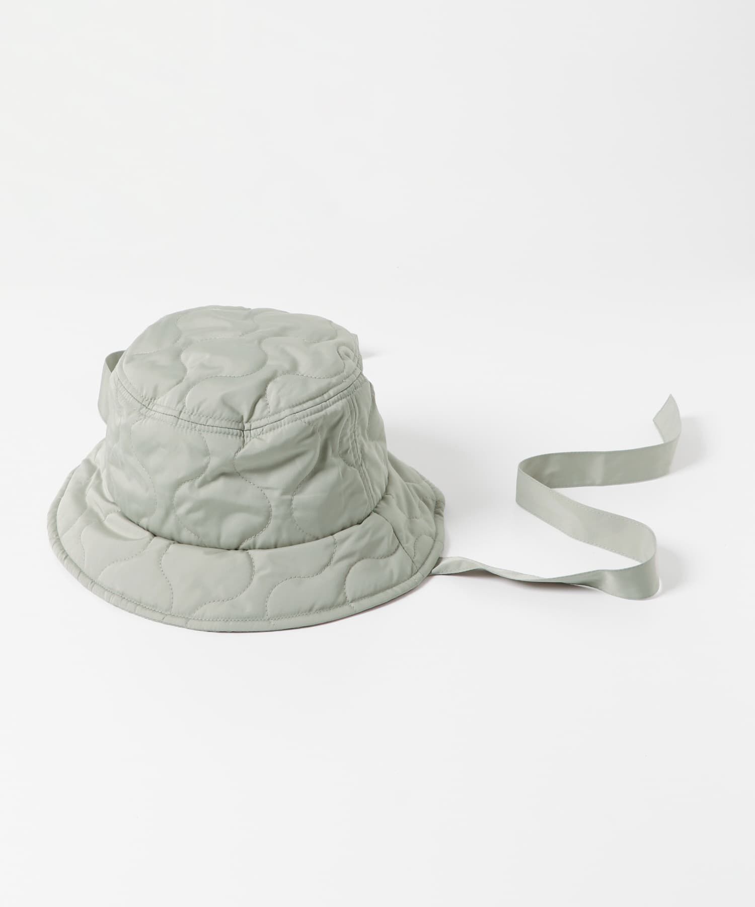  「リボン付きキルティングバケットHAT」|ハット|