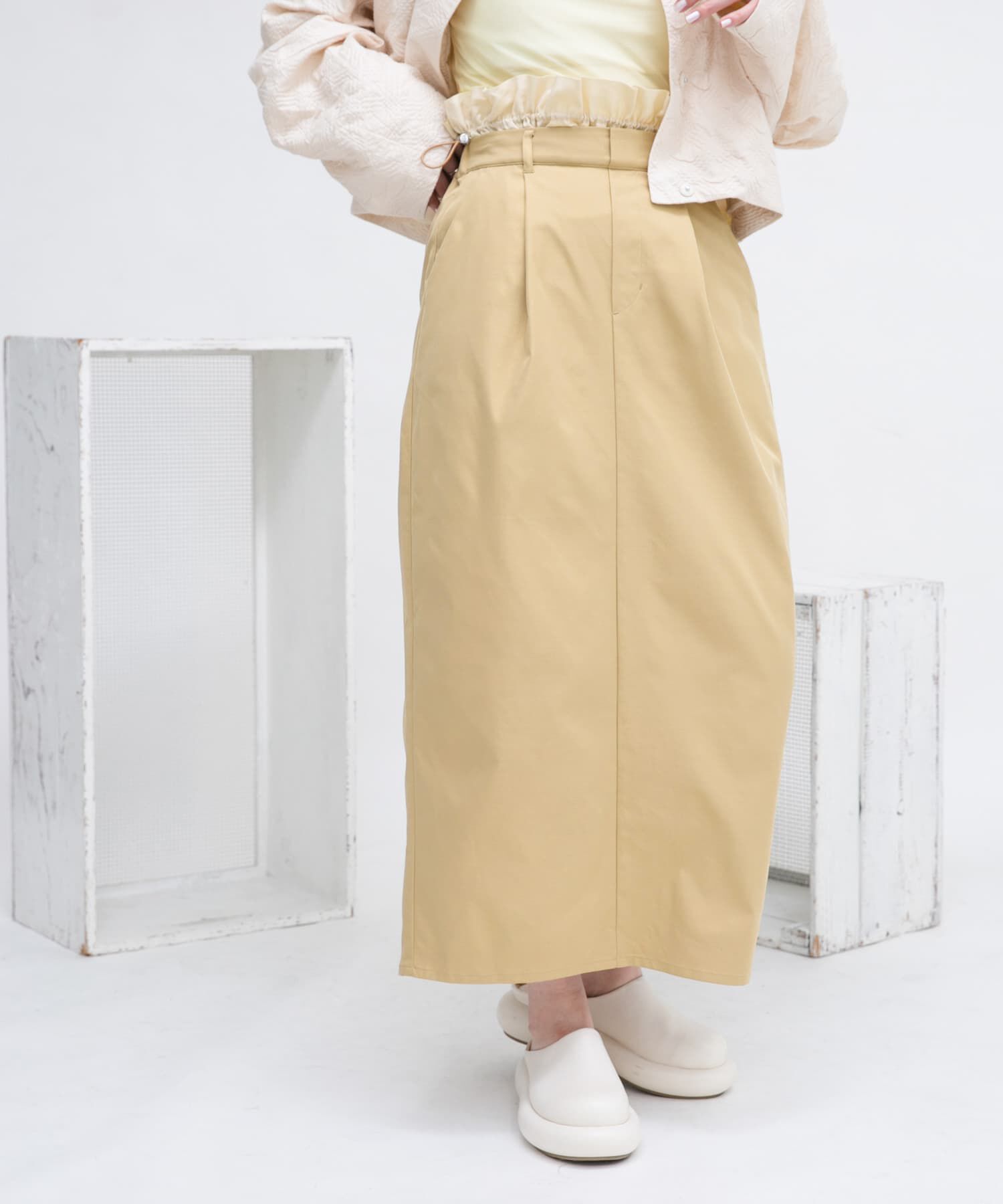  「ウエストドロストレイヤードスカート」|スカート|