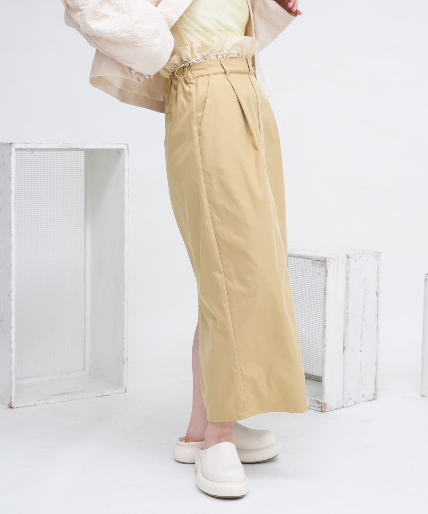  「ウエストドロストレイヤードスカート」|スカート|