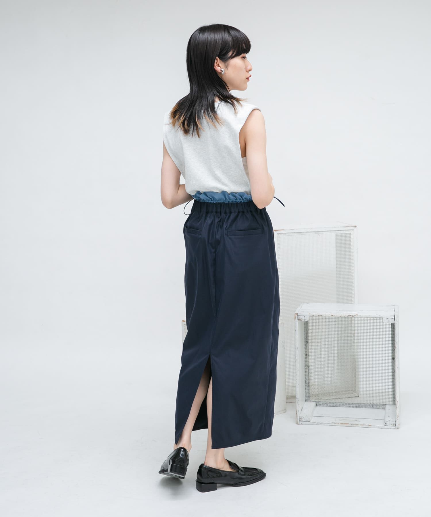  「ウエストドロストレイヤードスカート」|スカート|