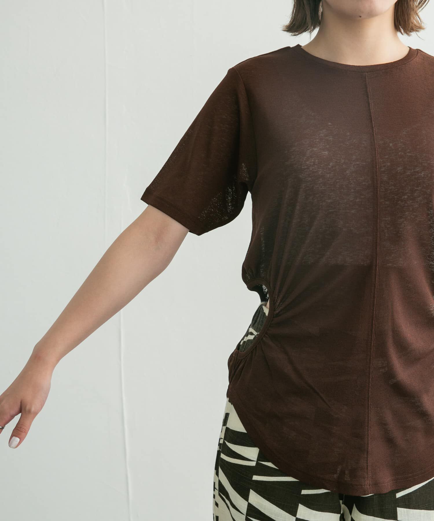  「サイドオープンカットソー」|Tシャツ・カットソー|