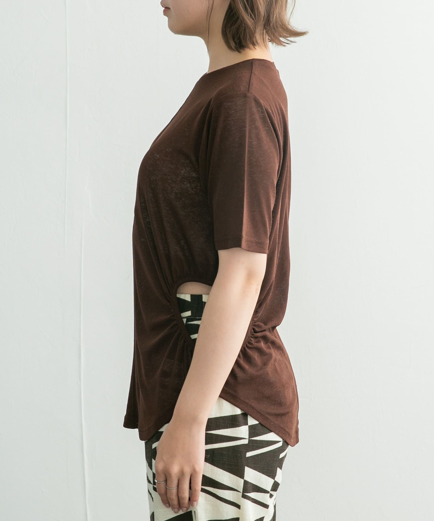  「サイドオープンカットソー」|Tシャツ・カットソー|