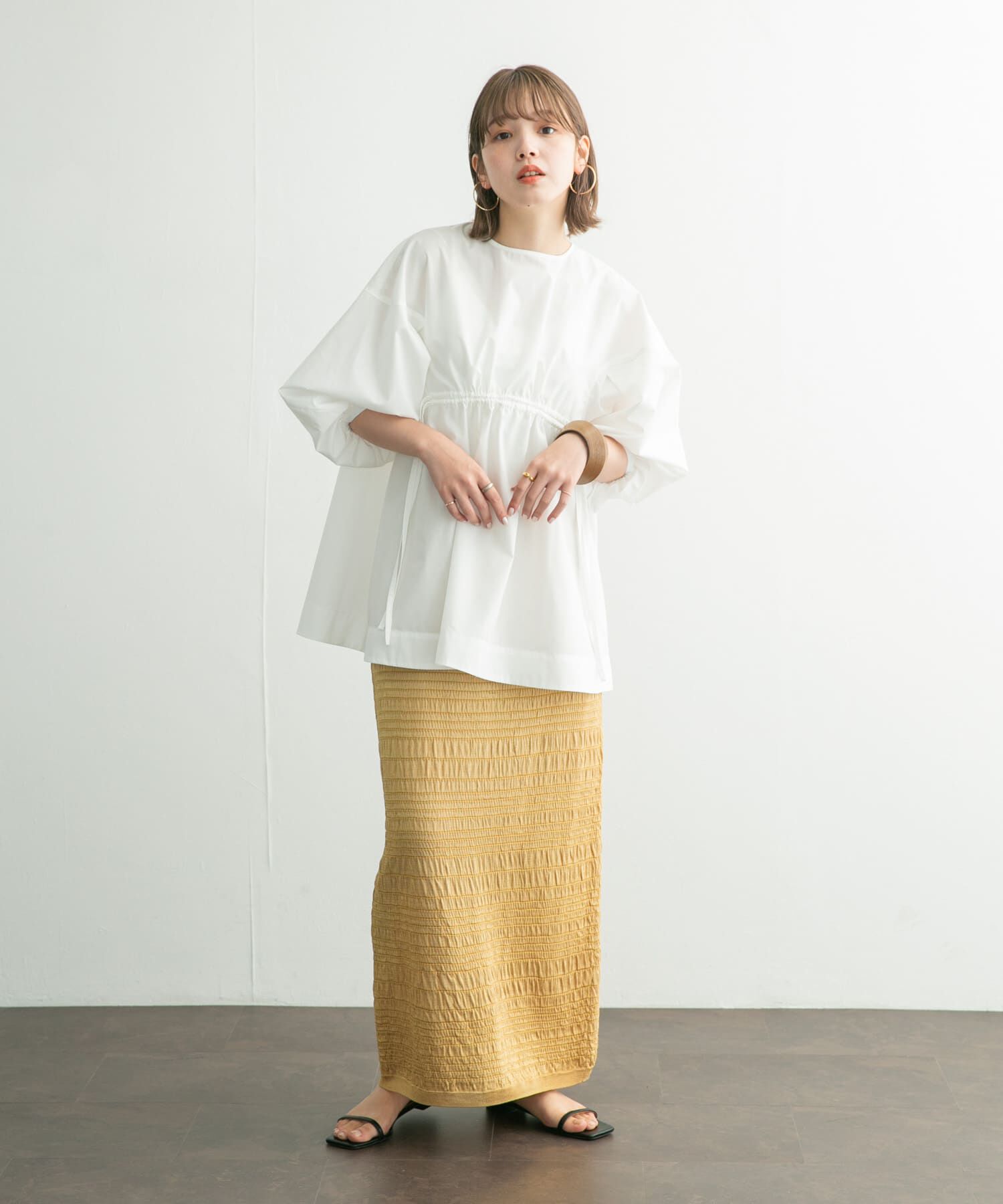  「フロントドロストブラウス」|シャツ・ブラウス|