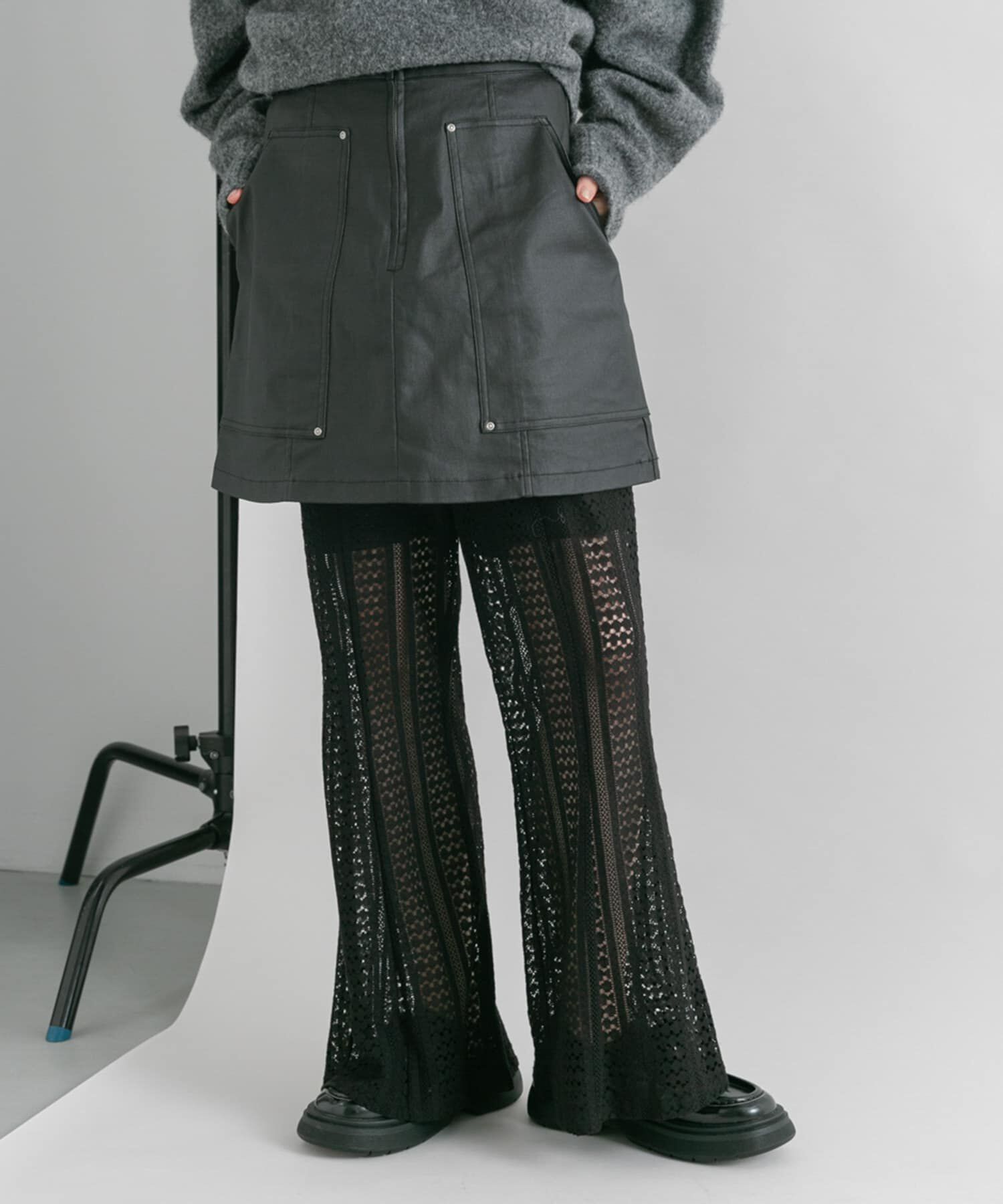  「コーティングミニスカート」|スカート|