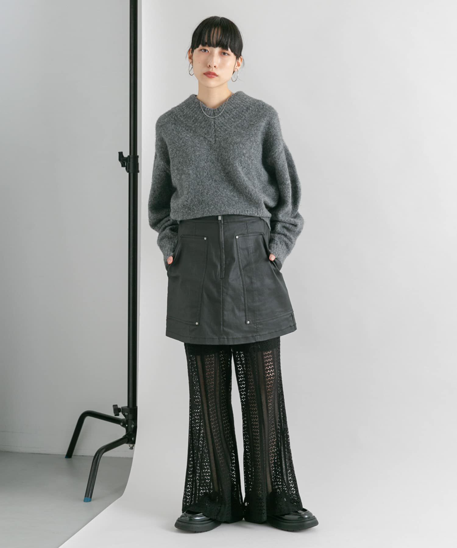  「コーティングミニスカート」|スカート|