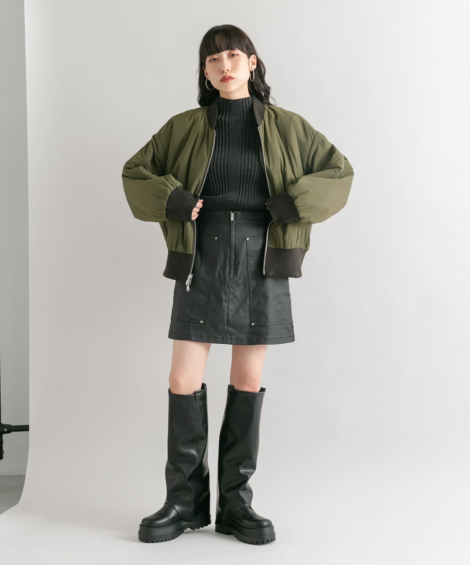  「コーティングミニスカート」|スカート|