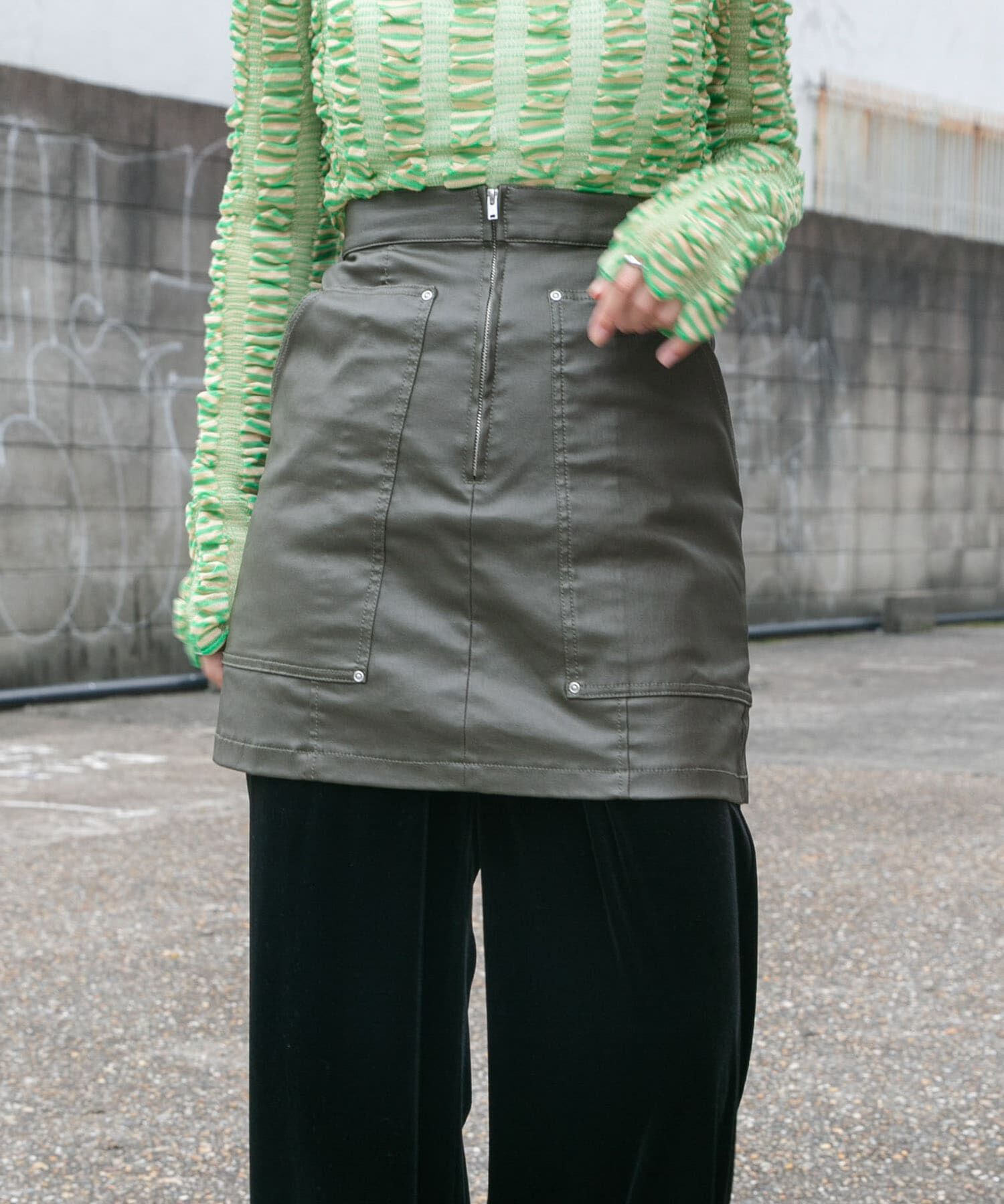  「コーティングミニスカート」|スカート|