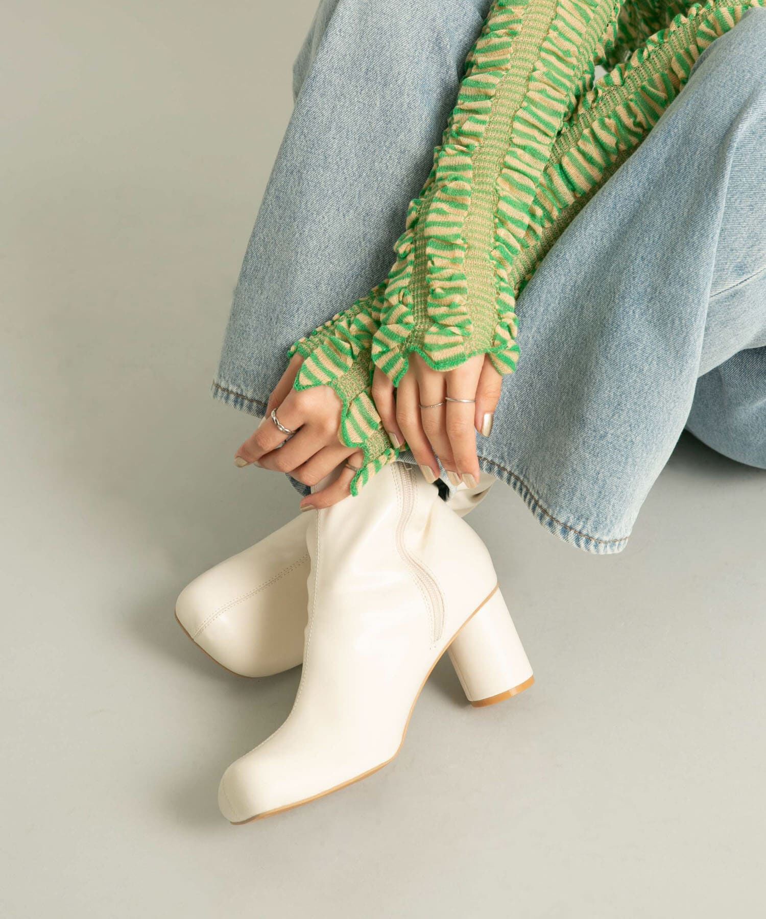  「ステッチデザインラウンドトゥブーツ」|ショートブーツ|