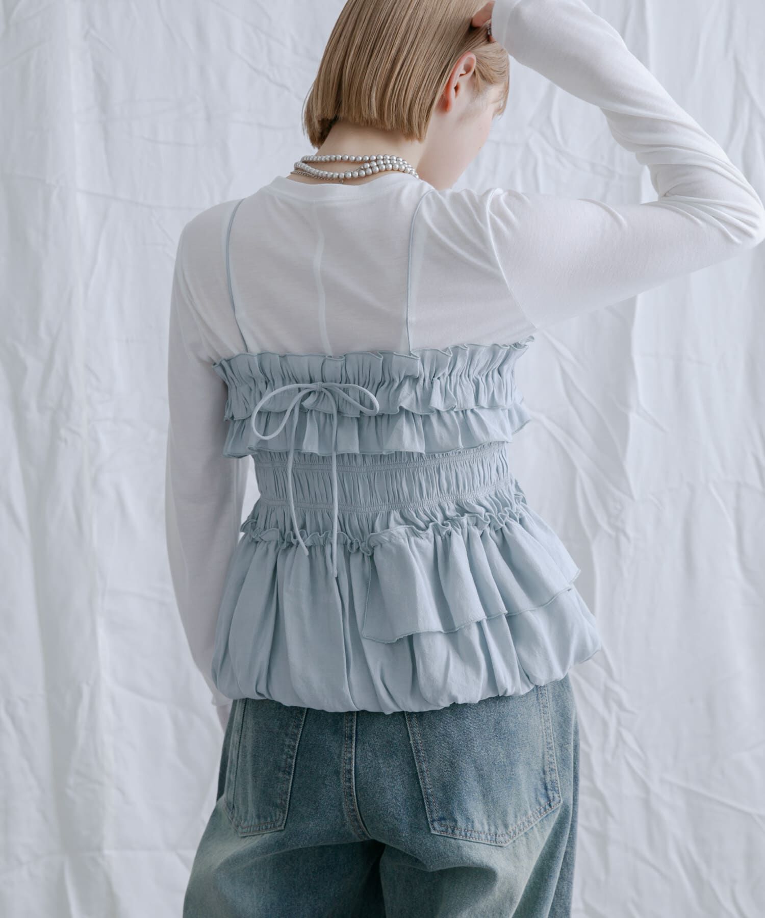  「シャーリングビスチェSETトップス」|Tシャツ・カットソー|