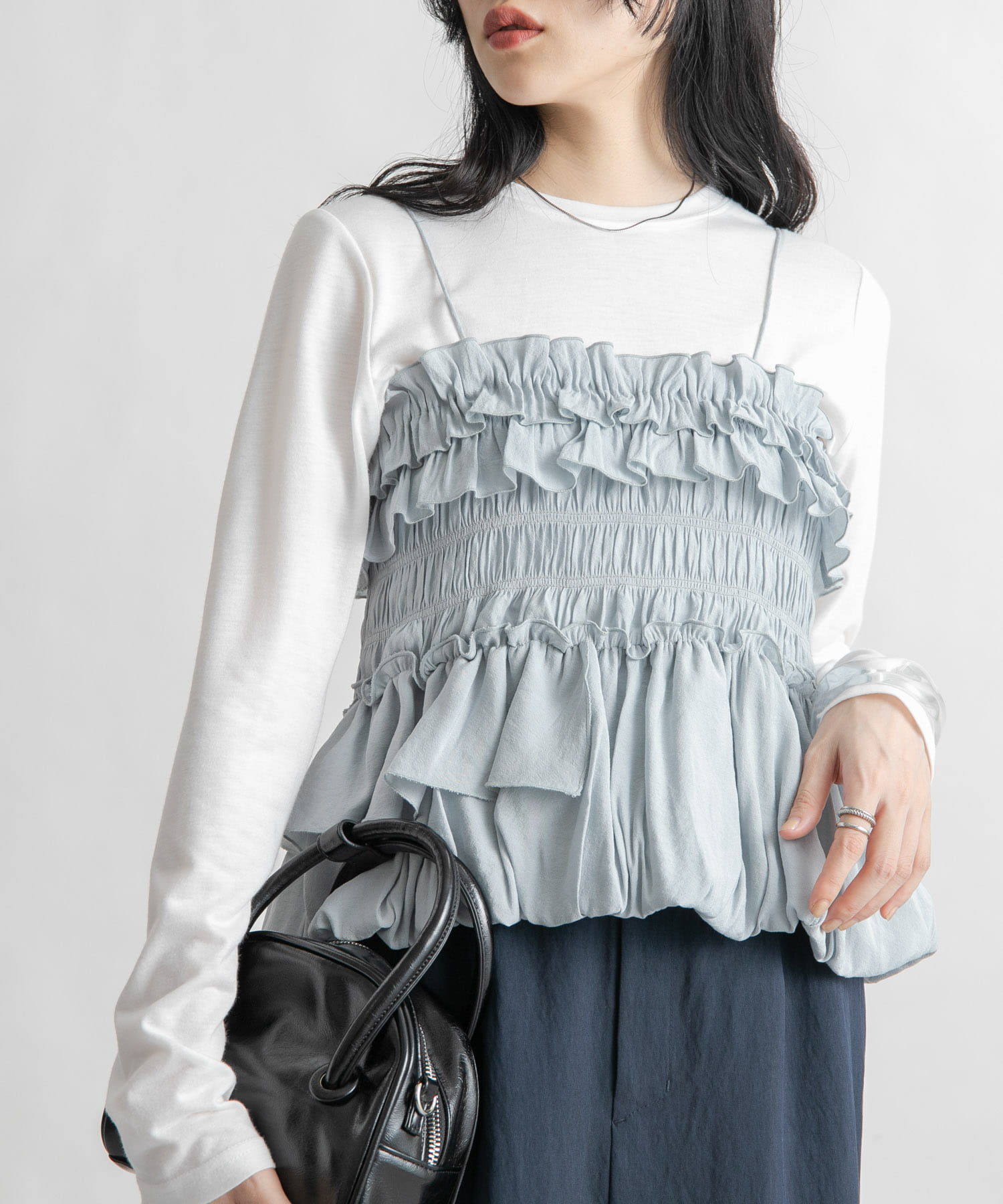  「シャーリングビスチェSETトップス」|Tシャツ・カットソー|