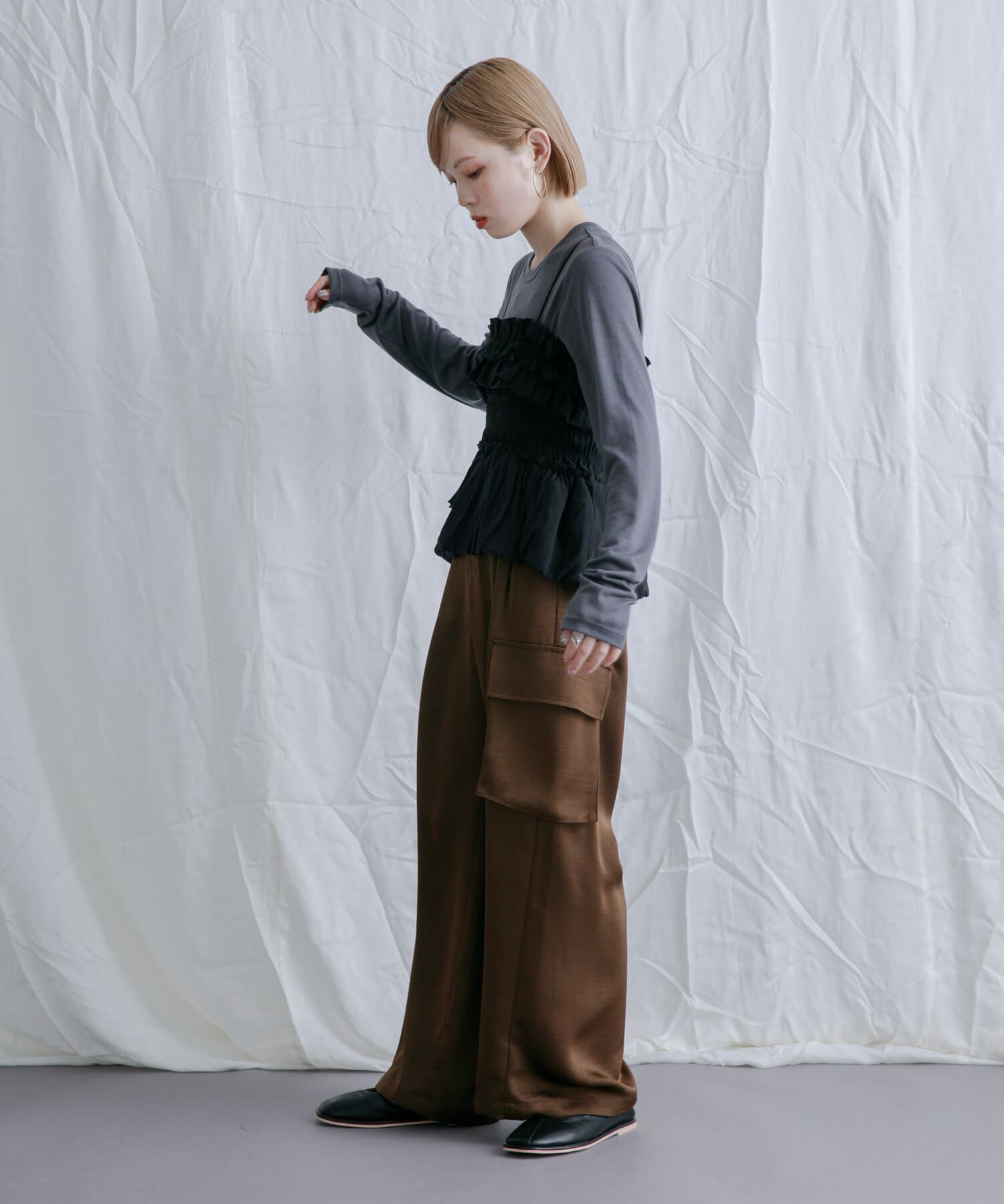  「シャーリングビスチェSETトップス」|Tシャツ・カットソー|