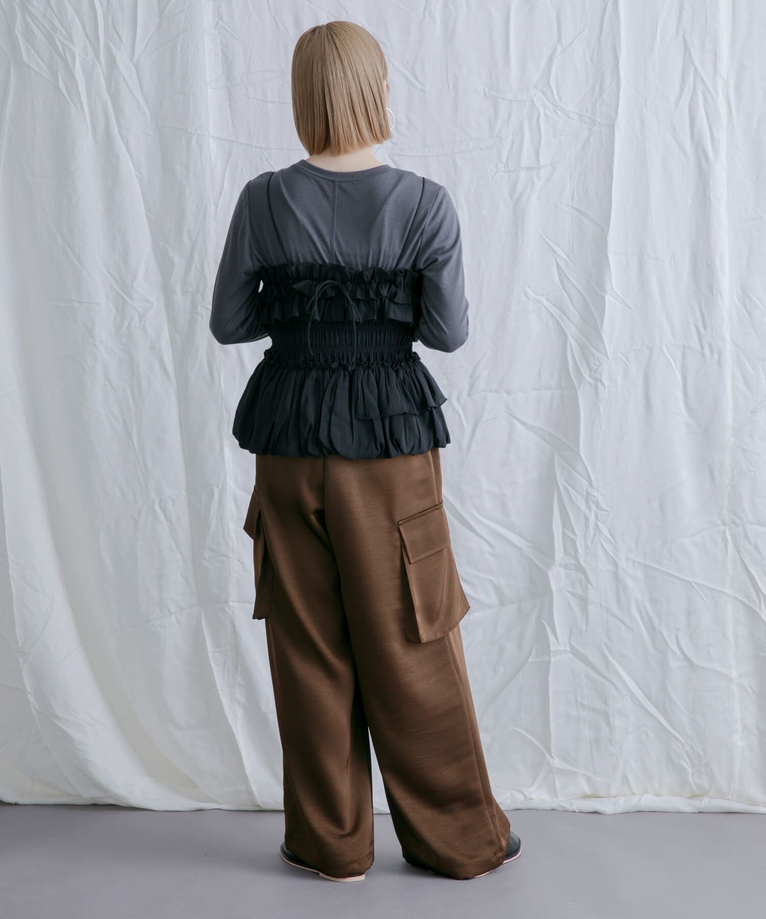  「シャーリングビスチェSETトップス」|Tシャツ・カットソー|