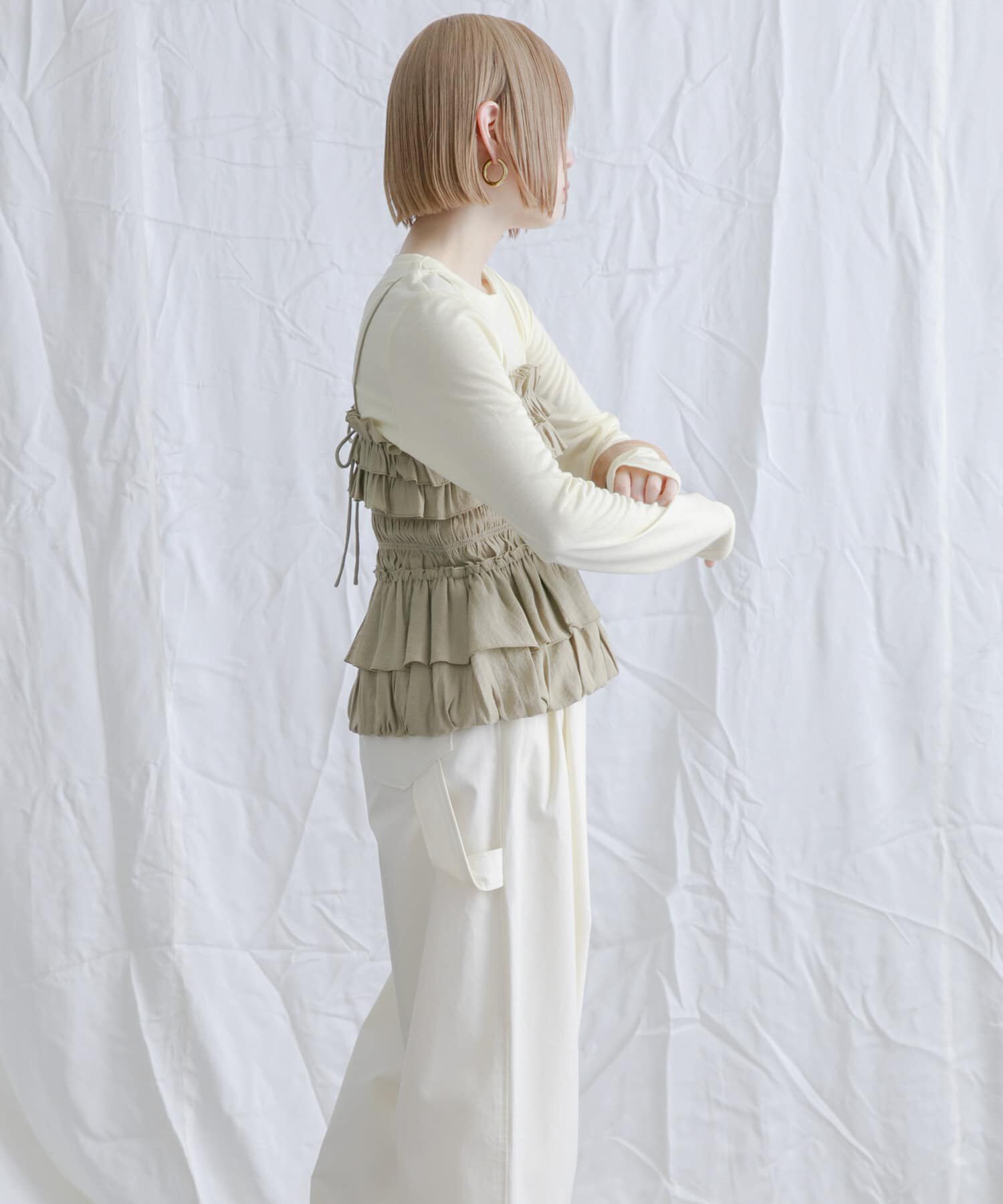  「シャーリングビスチェSETトップス」|Tシャツ・カットソー|