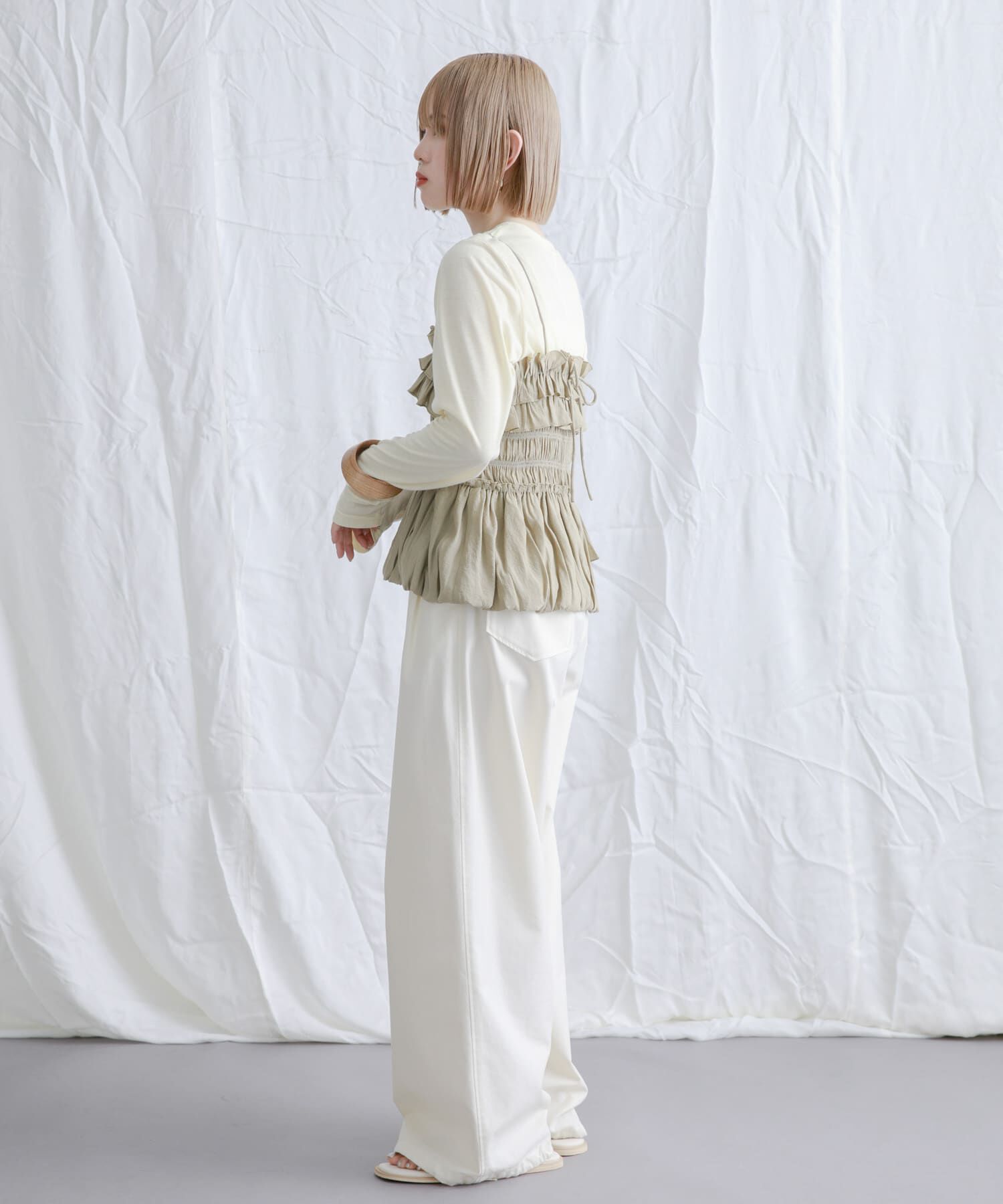  「シャーリングビスチェSETトップス」|Tシャツ・カットソー|