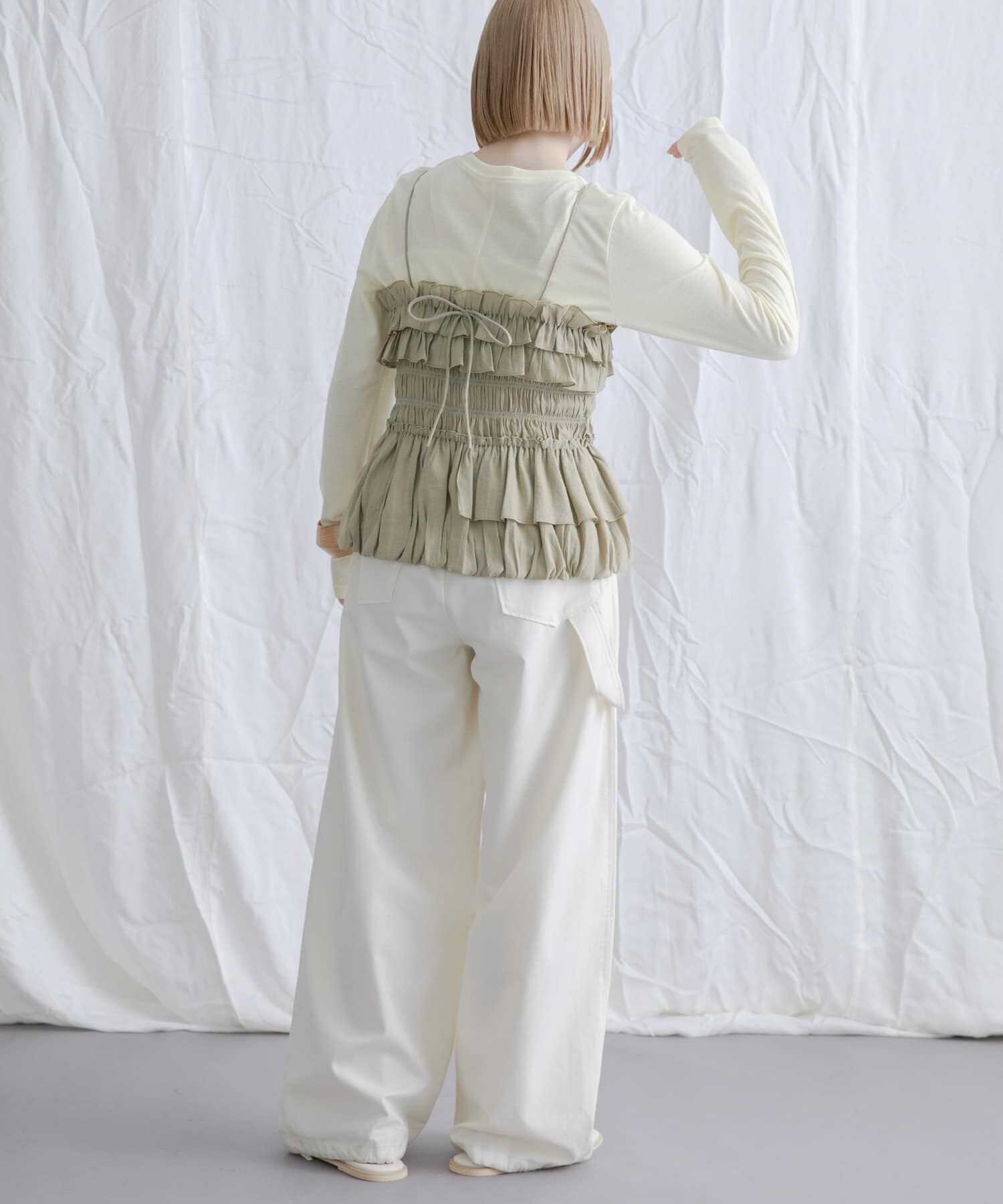  「シャーリングビスチェSETトップス」|Tシャツ・カットソー|