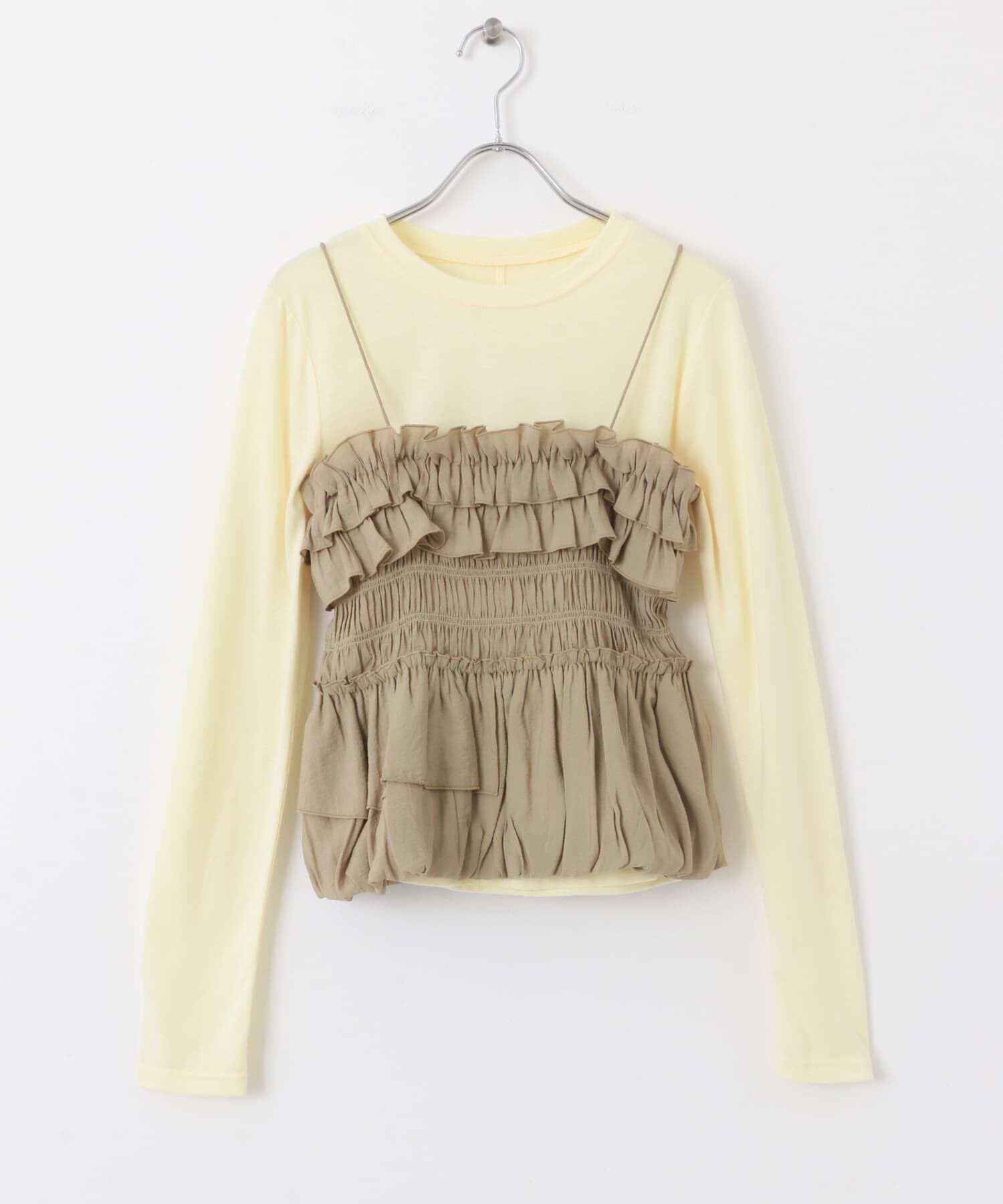  「シャーリングビスチェSETトップス」|Tシャツ・カットソー|