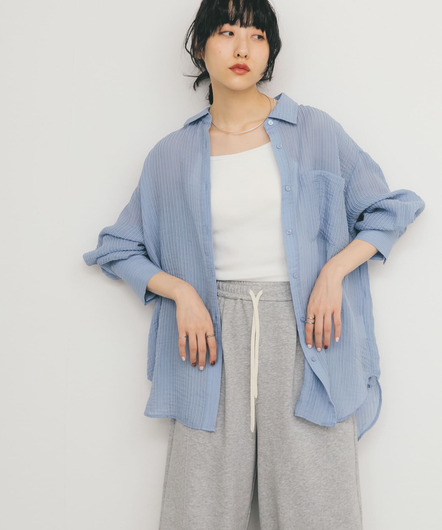  「2WAYシアーストライプシャツ」|シャツ・ブラウス|