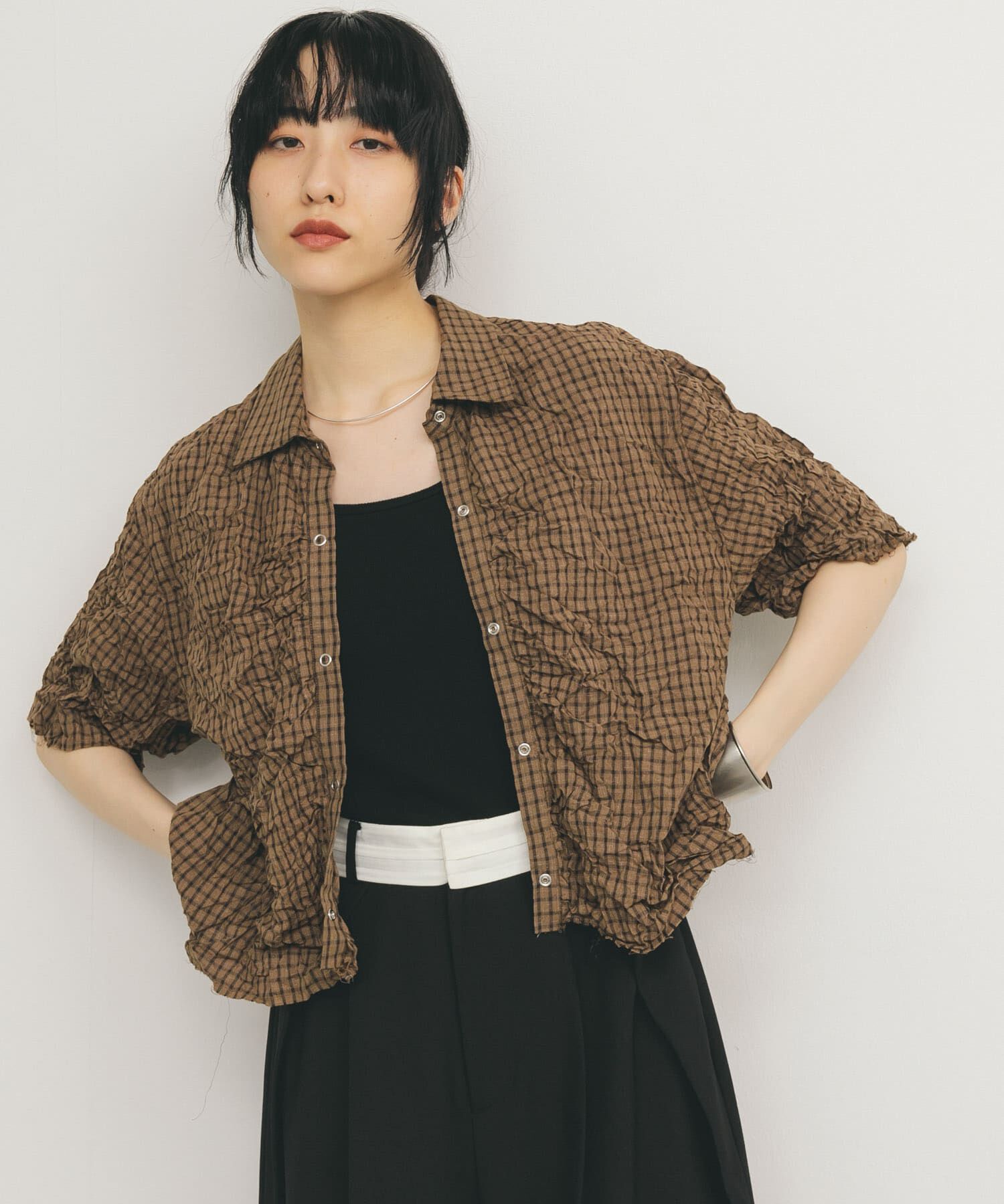  「ワッシャーチェックシャツ」|シャツ・ブラウス|