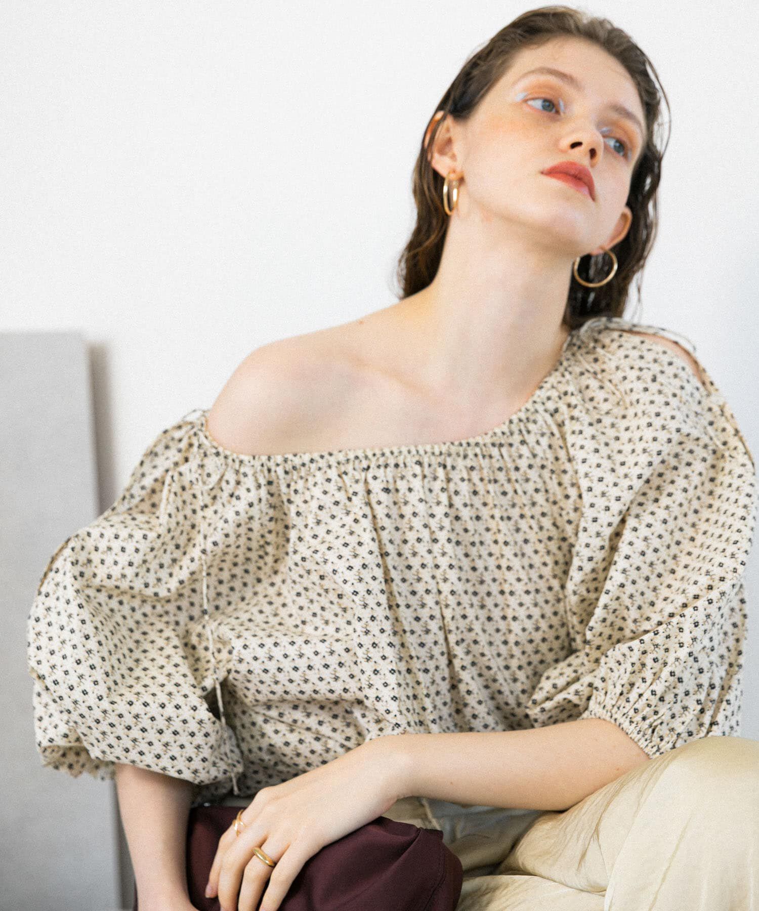  「2WAYフラワープリントブラウス」|シャツ・ブラウス|