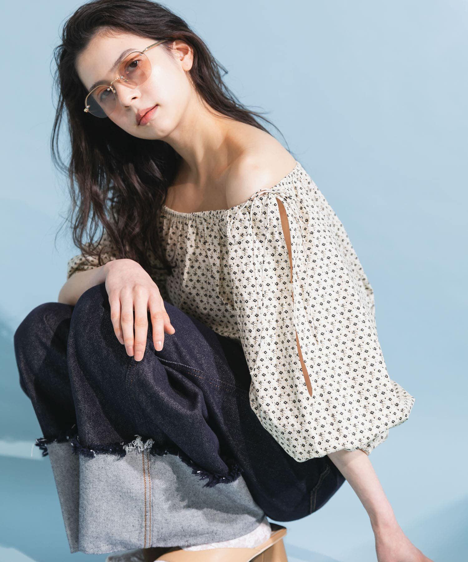  「2WAYフラワープリントブラウス」|シャツ・ブラウス|