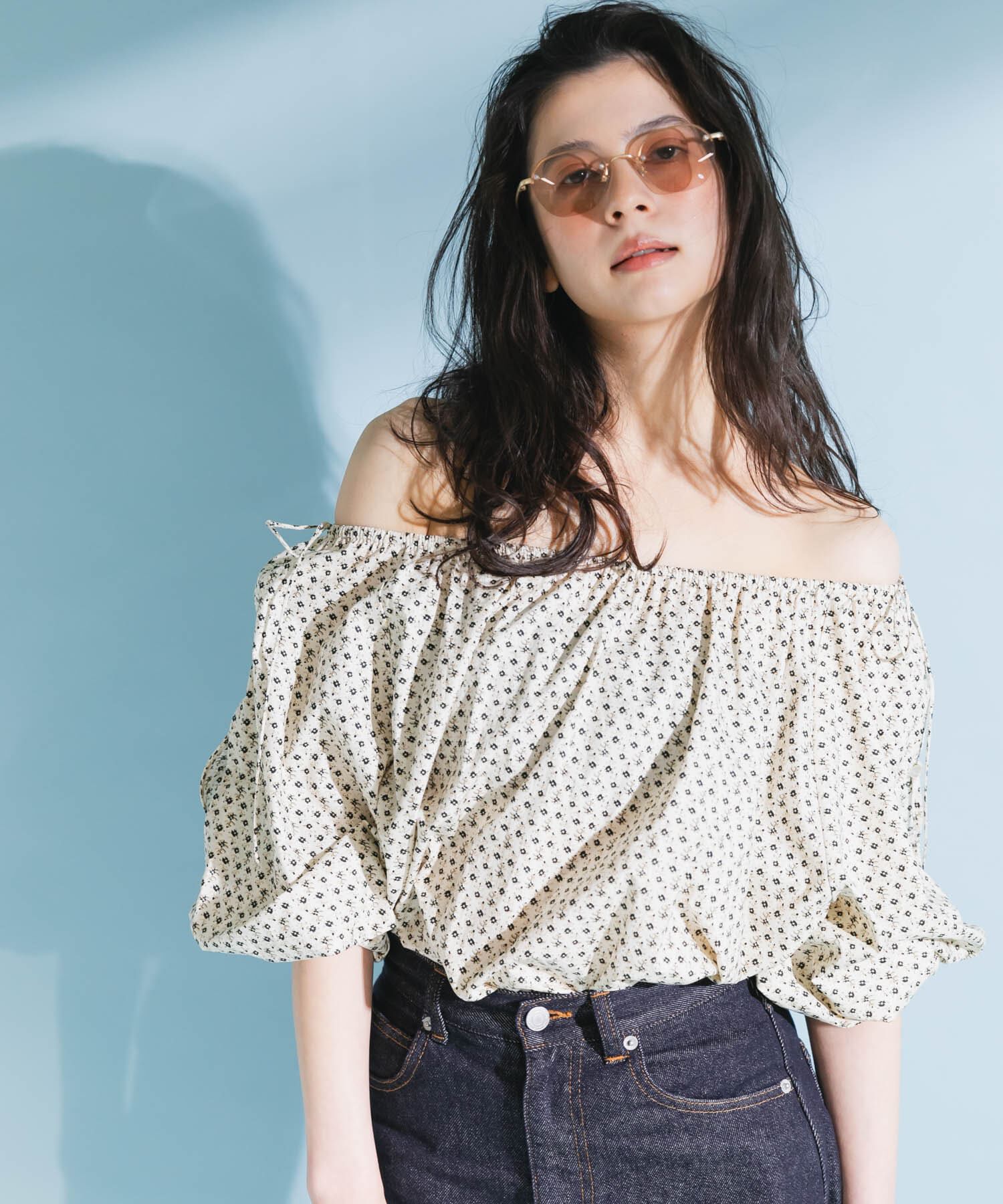  「2WAYフラワープリントブラウス」|シャツ・ブラウス|