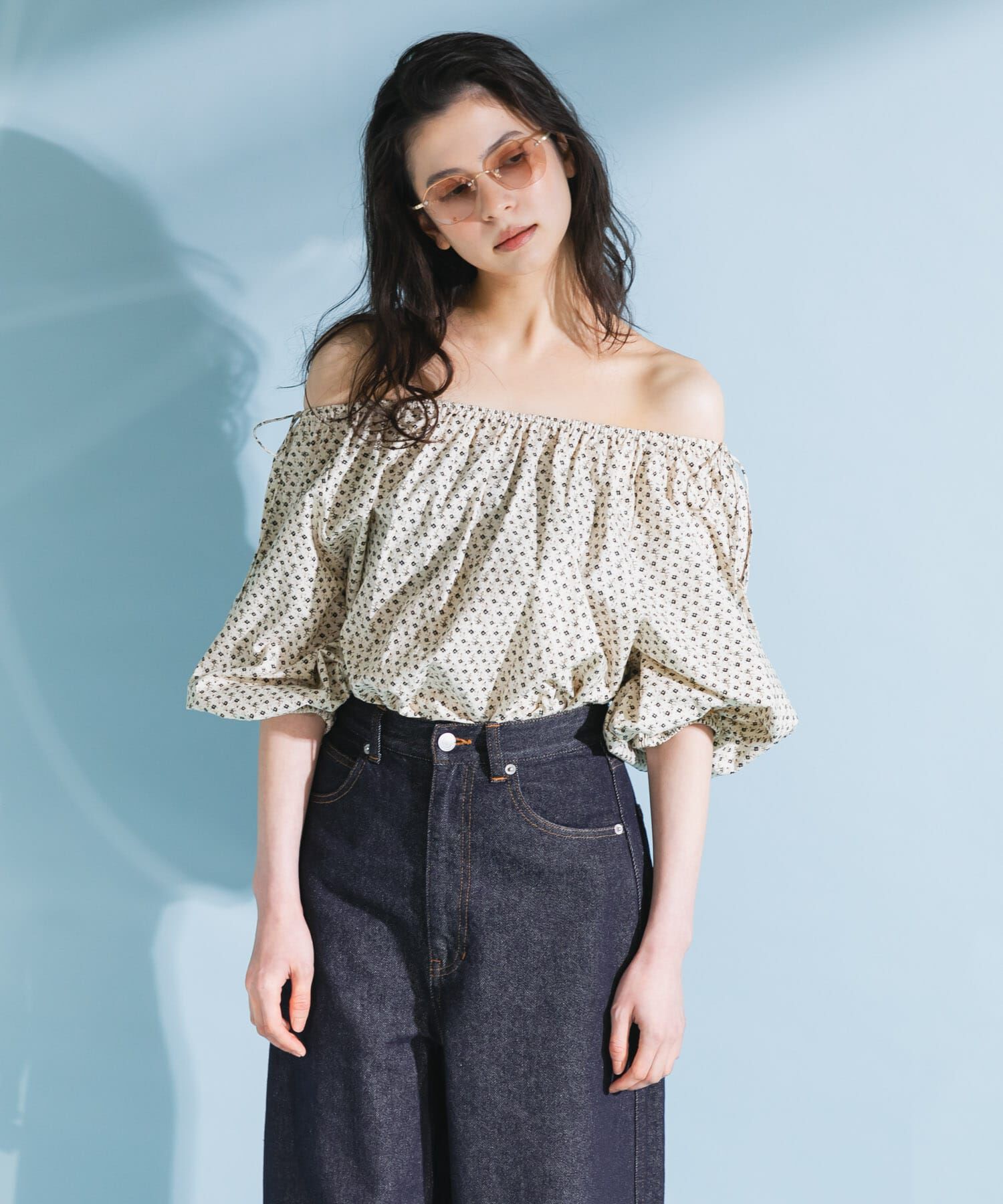  「2WAYフラワープリントブラウス」|シャツ・ブラウス|