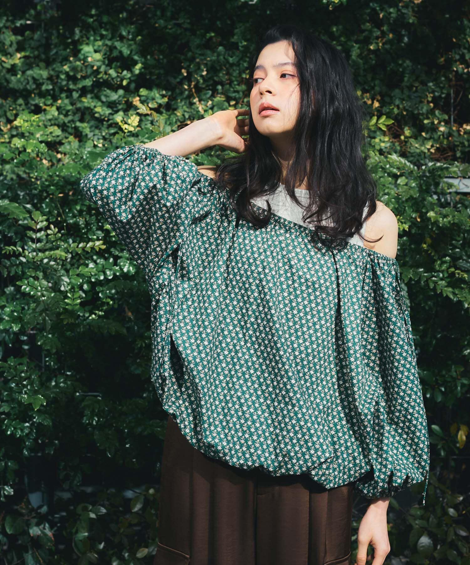  「2WAYフラワープリントブラウス」|シャツ・ブラウス|