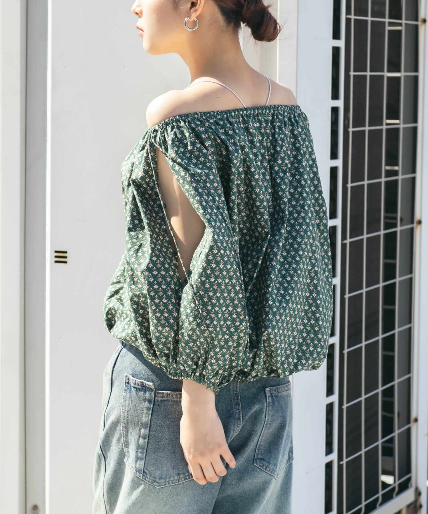  「2WAYフラワープリントブラウス」|シャツ・ブラウス|