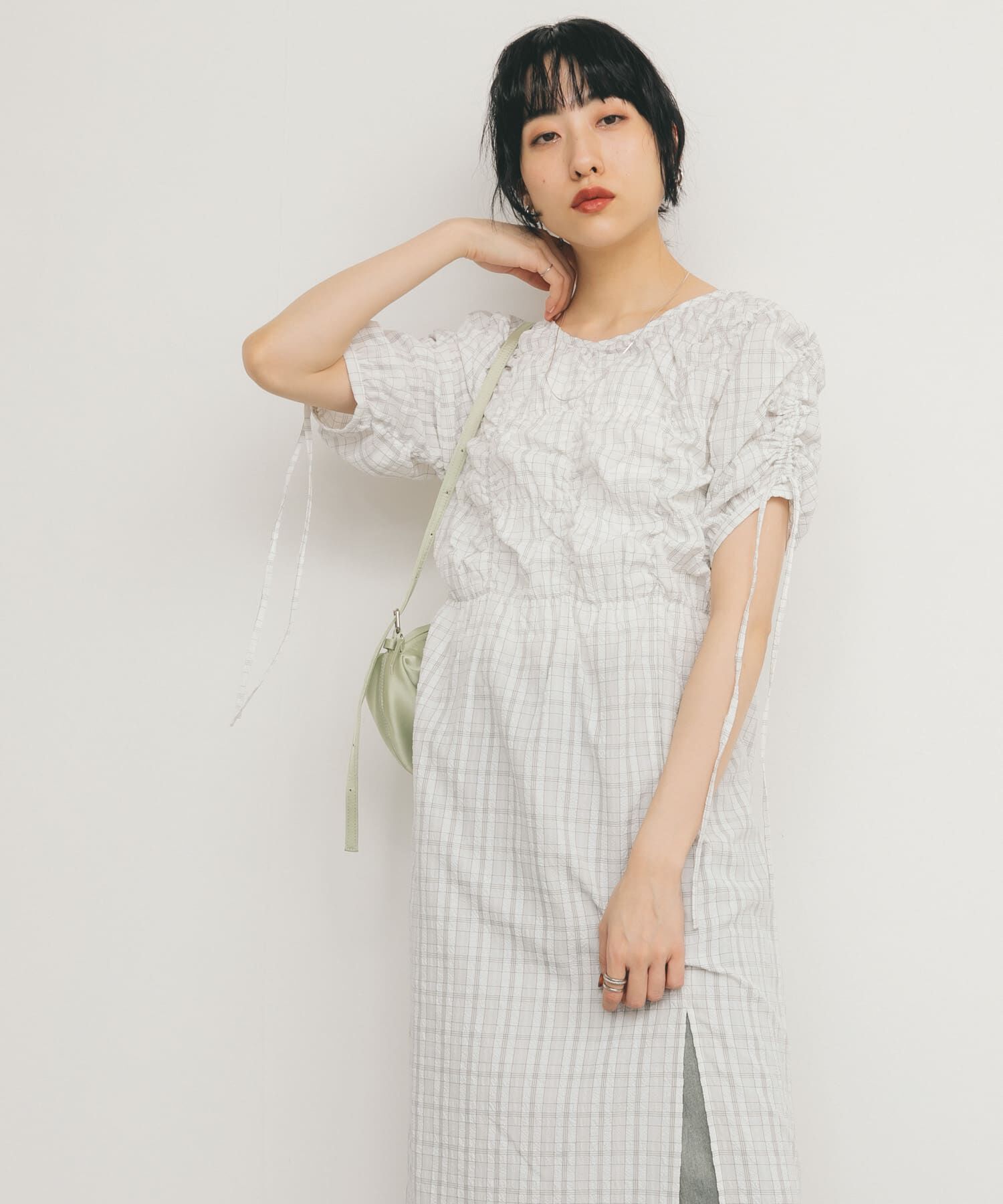  「ランダムシャーリングチェックワンピース」|ワンピース|