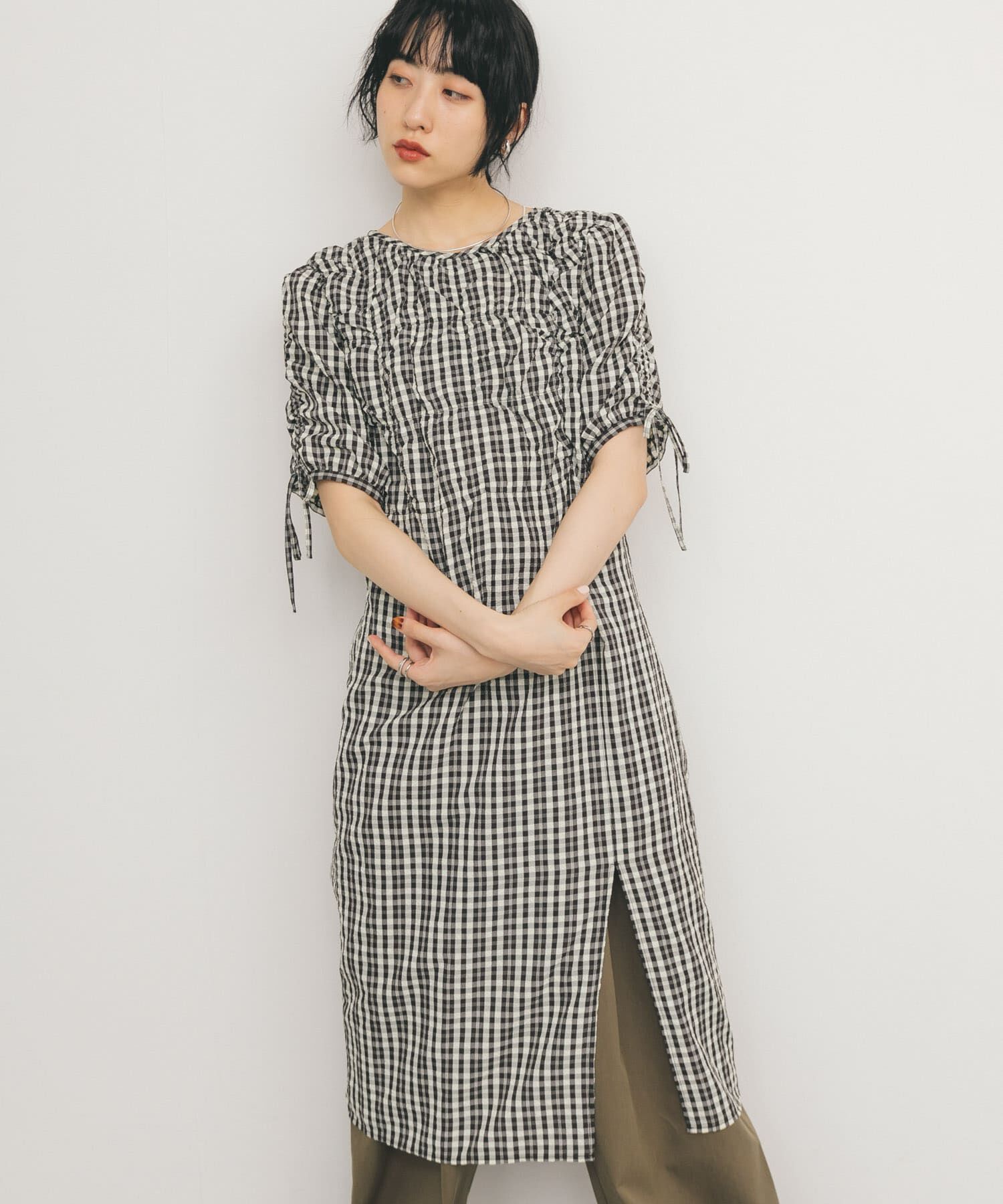  「ランダムシャーリングチェックワンピース」|ワンピース|