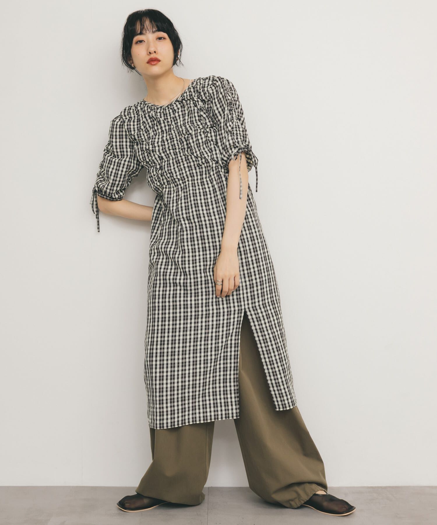  「ランダムシャーリングチェックワンピース」|ワンピース|