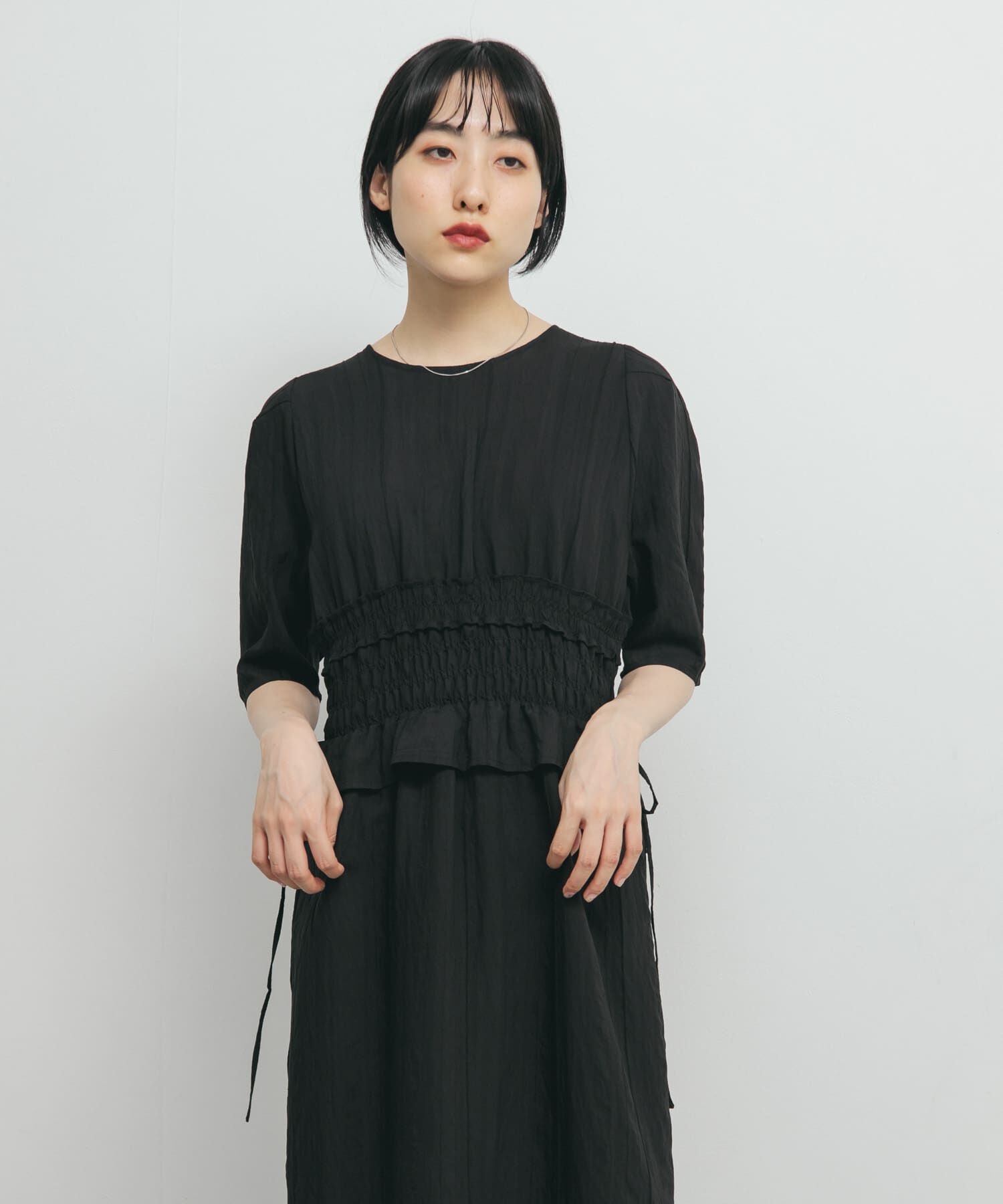  「フリルシャーリングドッキングワンピース」|ワンピース|