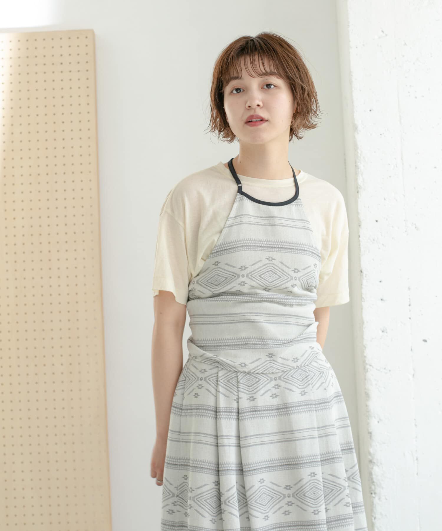  「エスニック柄ホルターネックキャミソール」|キャミソール|グレー