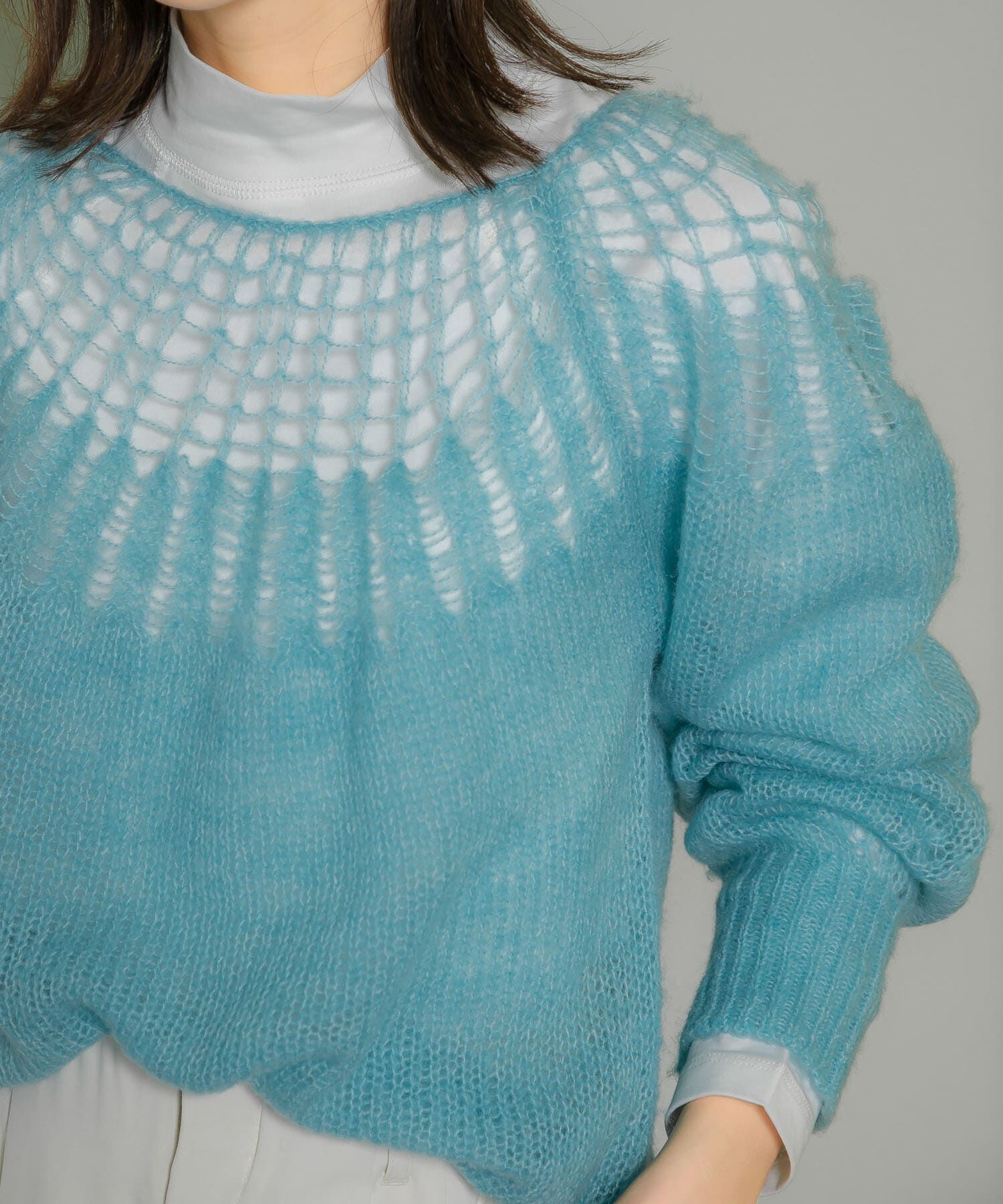  「メッシュネックニット」|ニット・セーター|