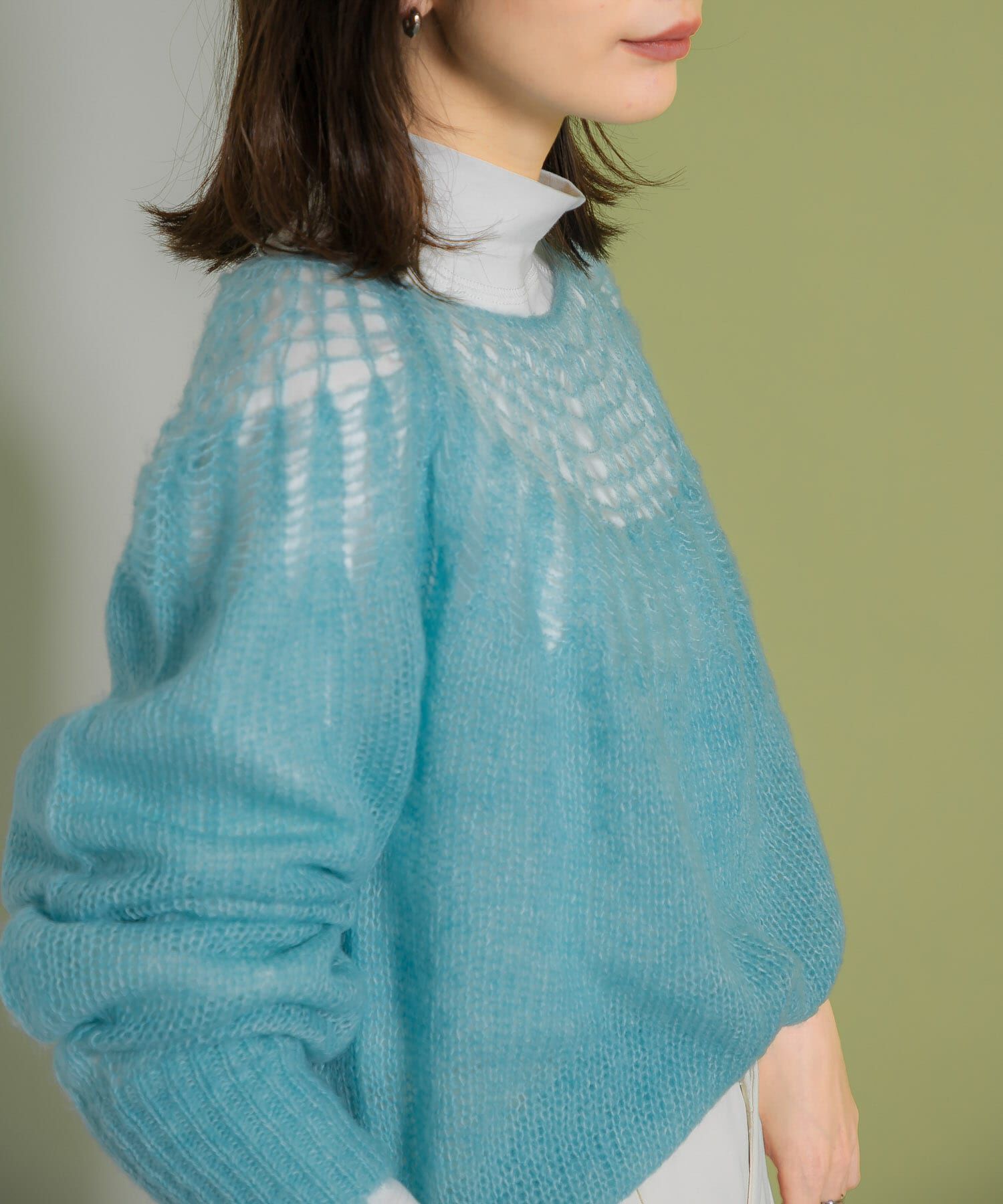  「メッシュネックニット」|ニット・セーター|