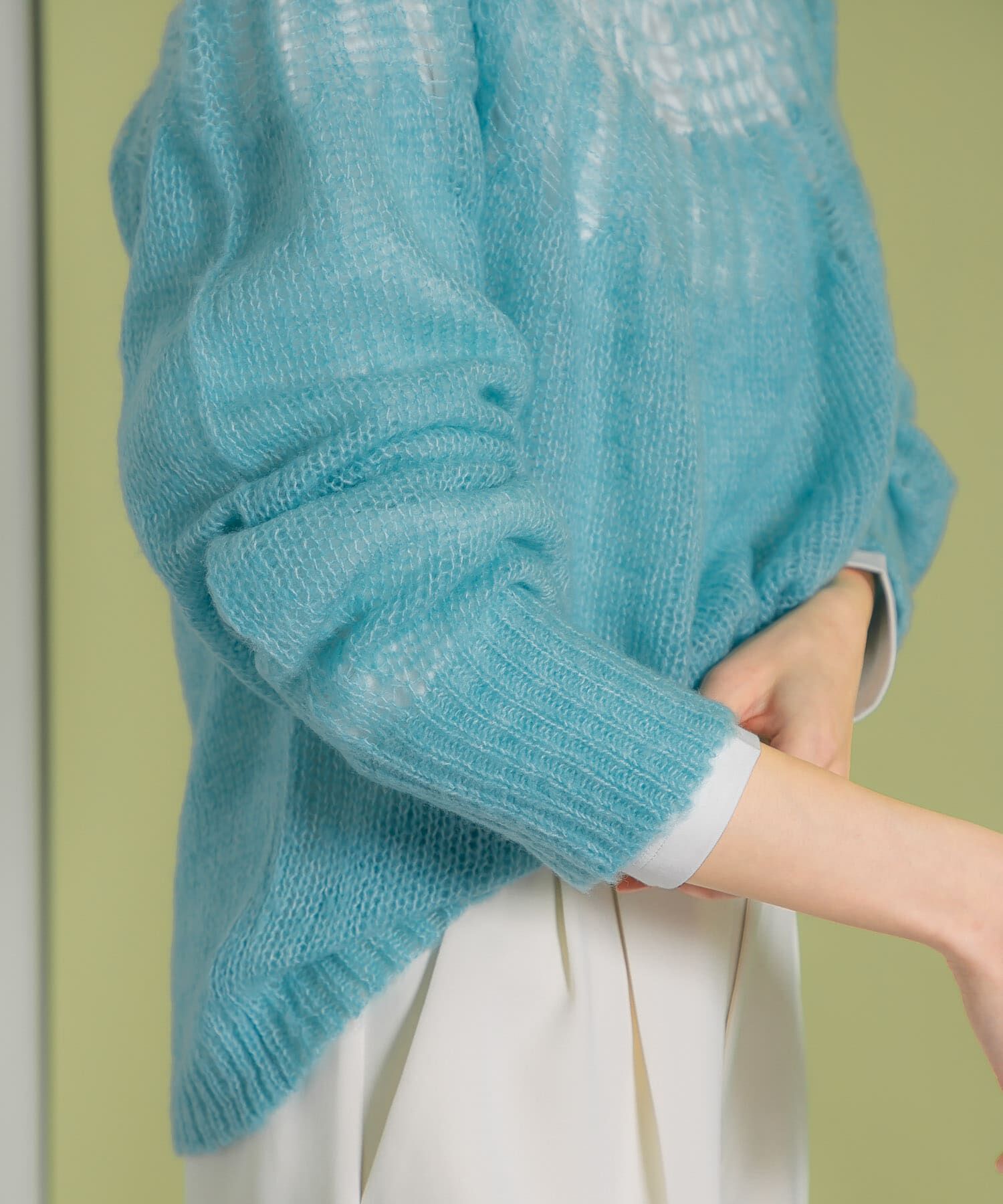  「メッシュネックニット」|ニット・セーター|