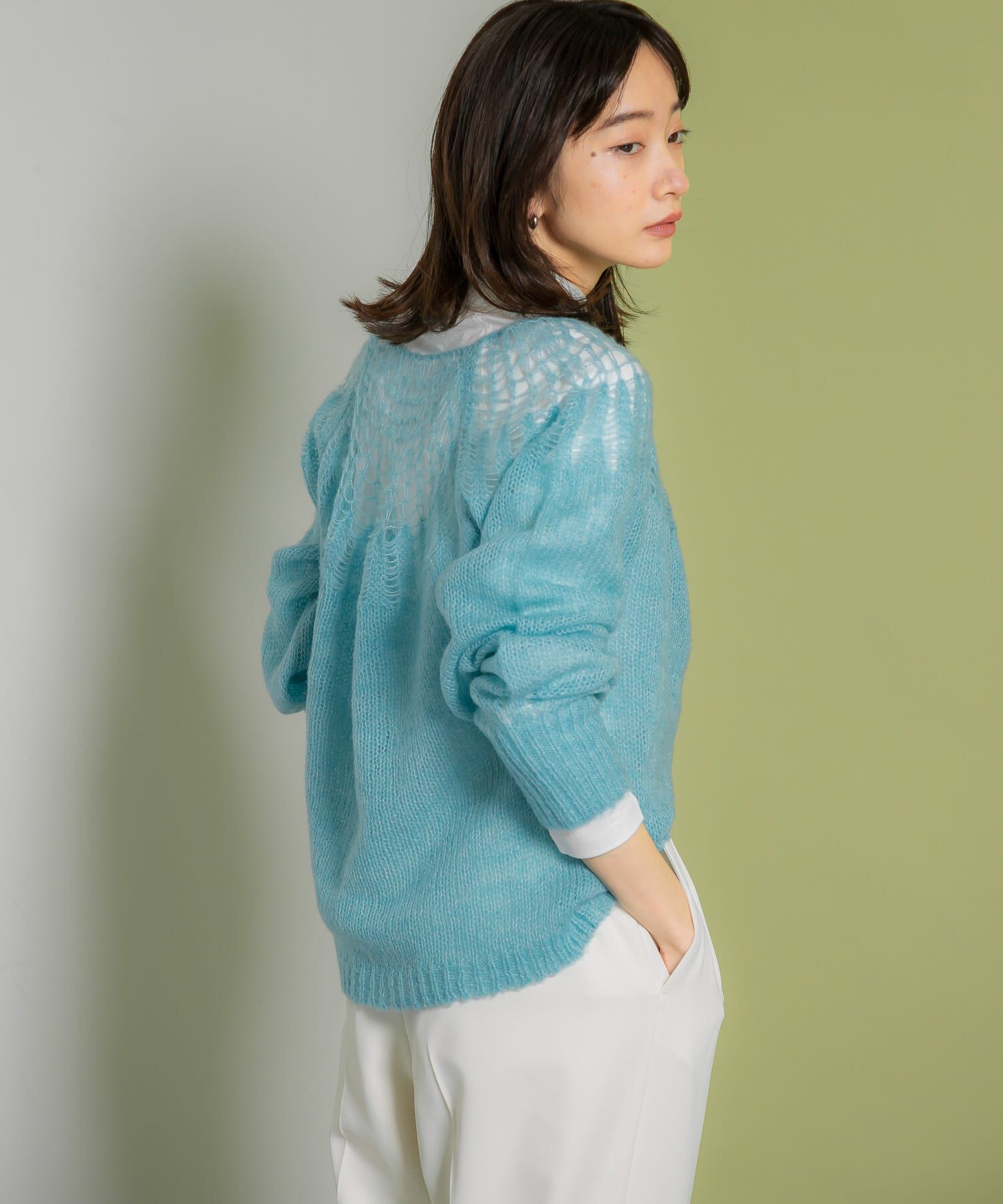  「メッシュネックニット」|ニット・セーター|