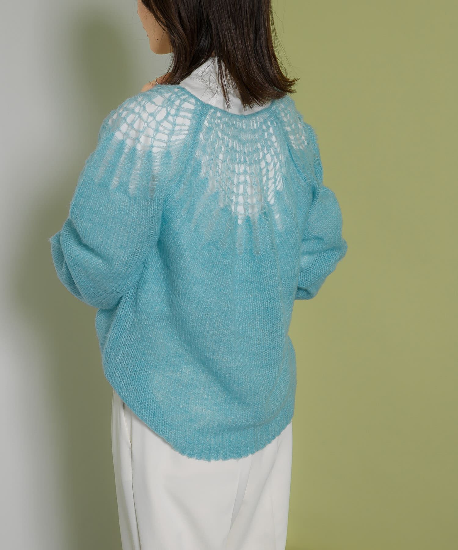  「メッシュネックニット」|ニット・セーター|