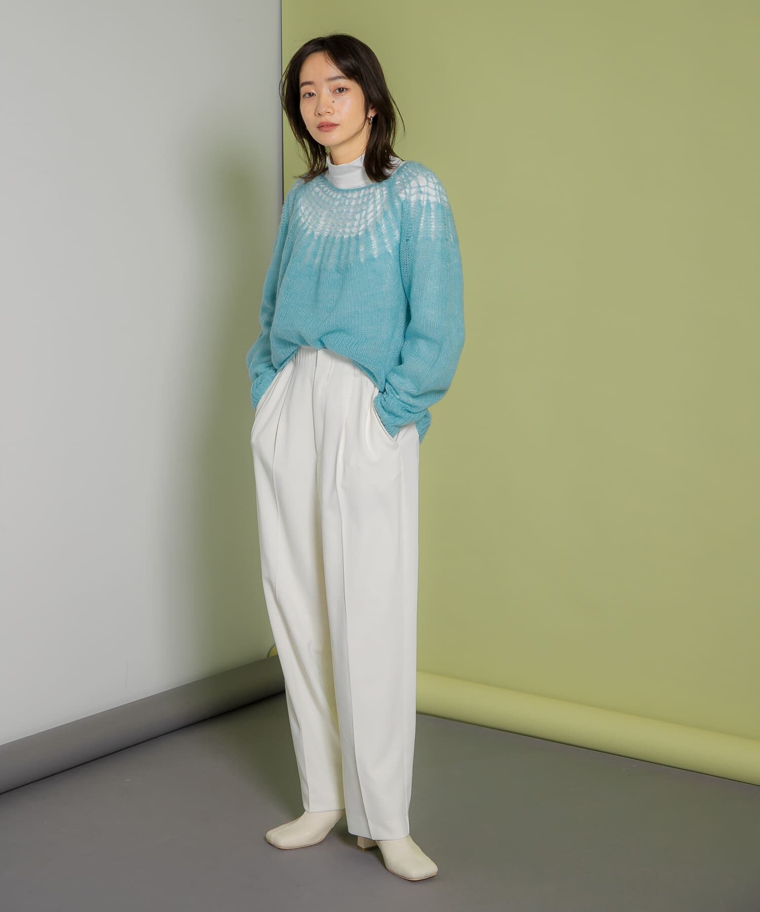  「メッシュネックニット」|ニット・セーター|