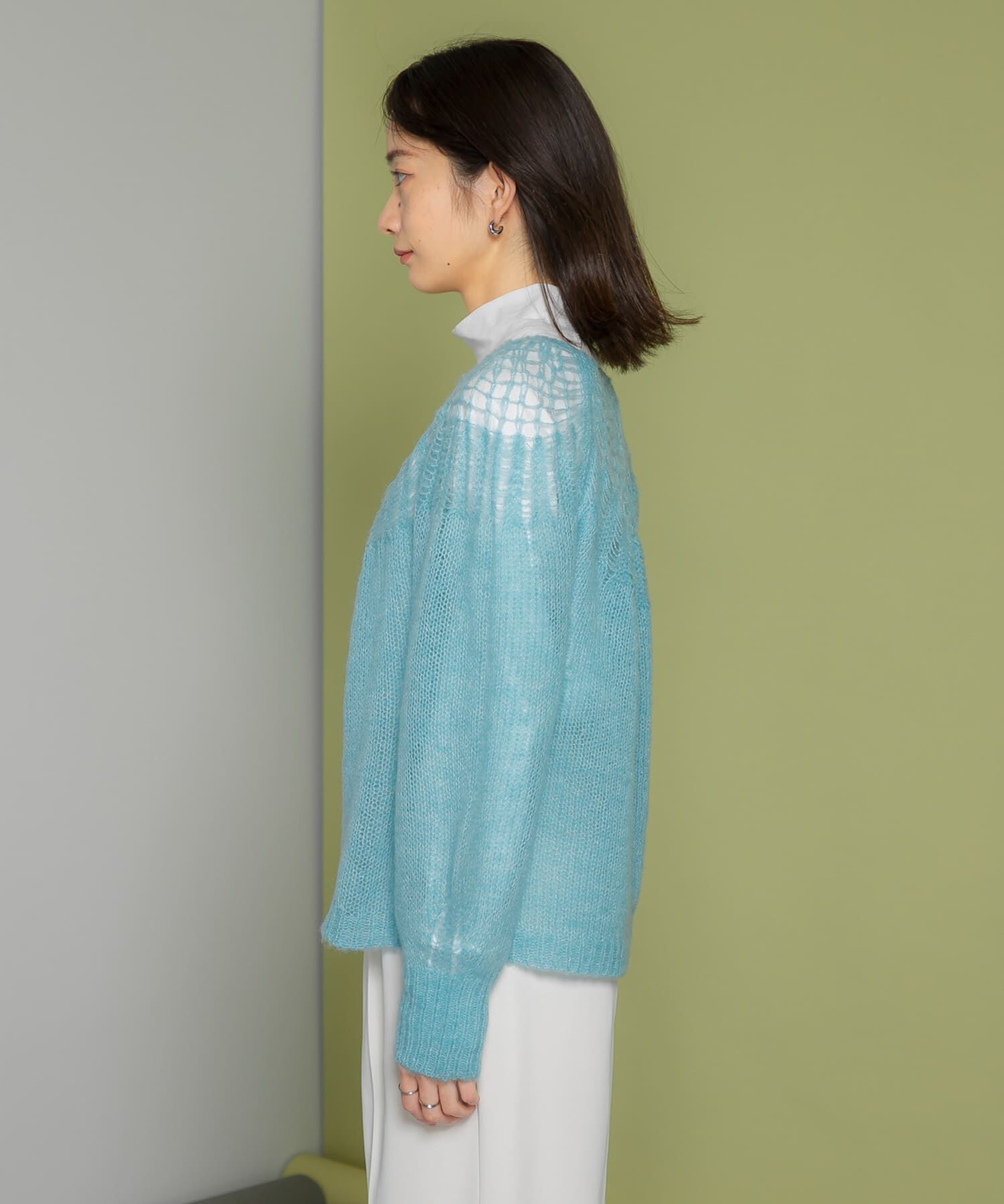  「メッシュネックニット」|ニット・セーター|