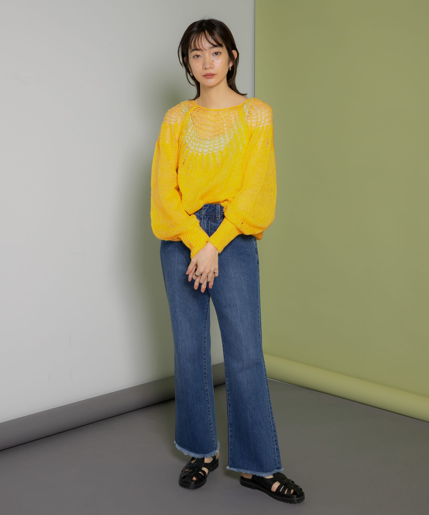  「メッシュネックニット」|ニット・セーター|