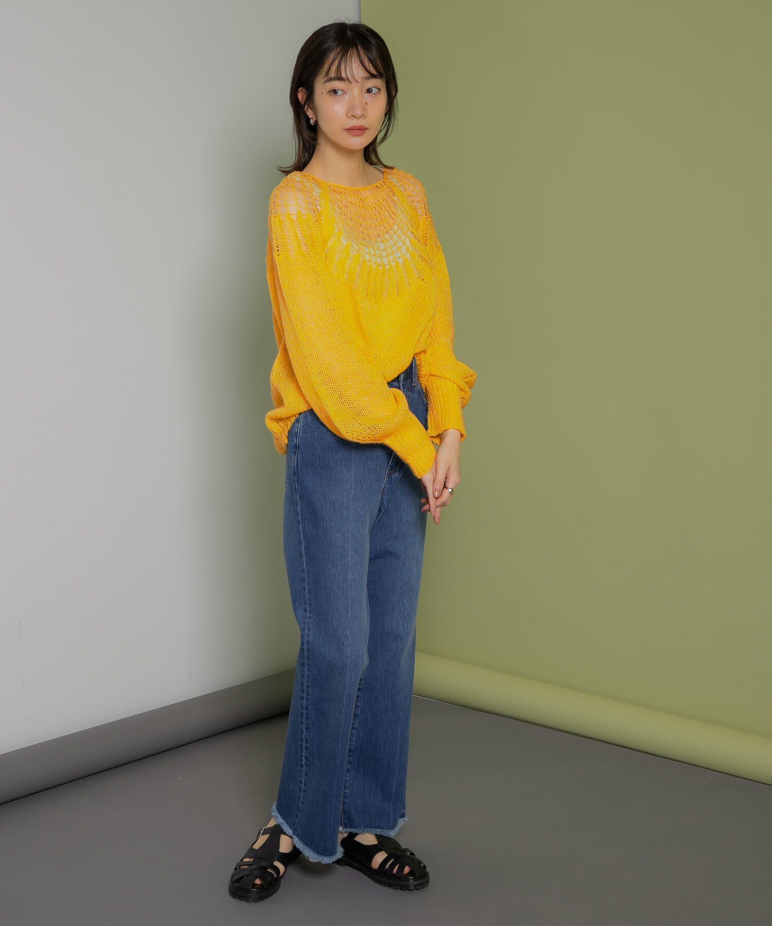  「メッシュネックニット」|ニット・セーター|